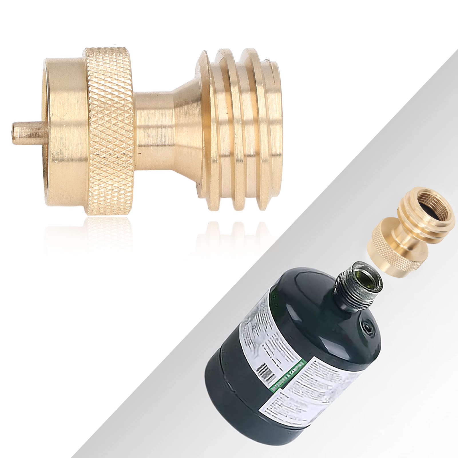 Adapter Aus Massivem Messing Für Propangas, Anschluss Zum Nachfüllen Von Gaskartuschen Im Außenbereich Für Umrüstadapter Für Gasherde