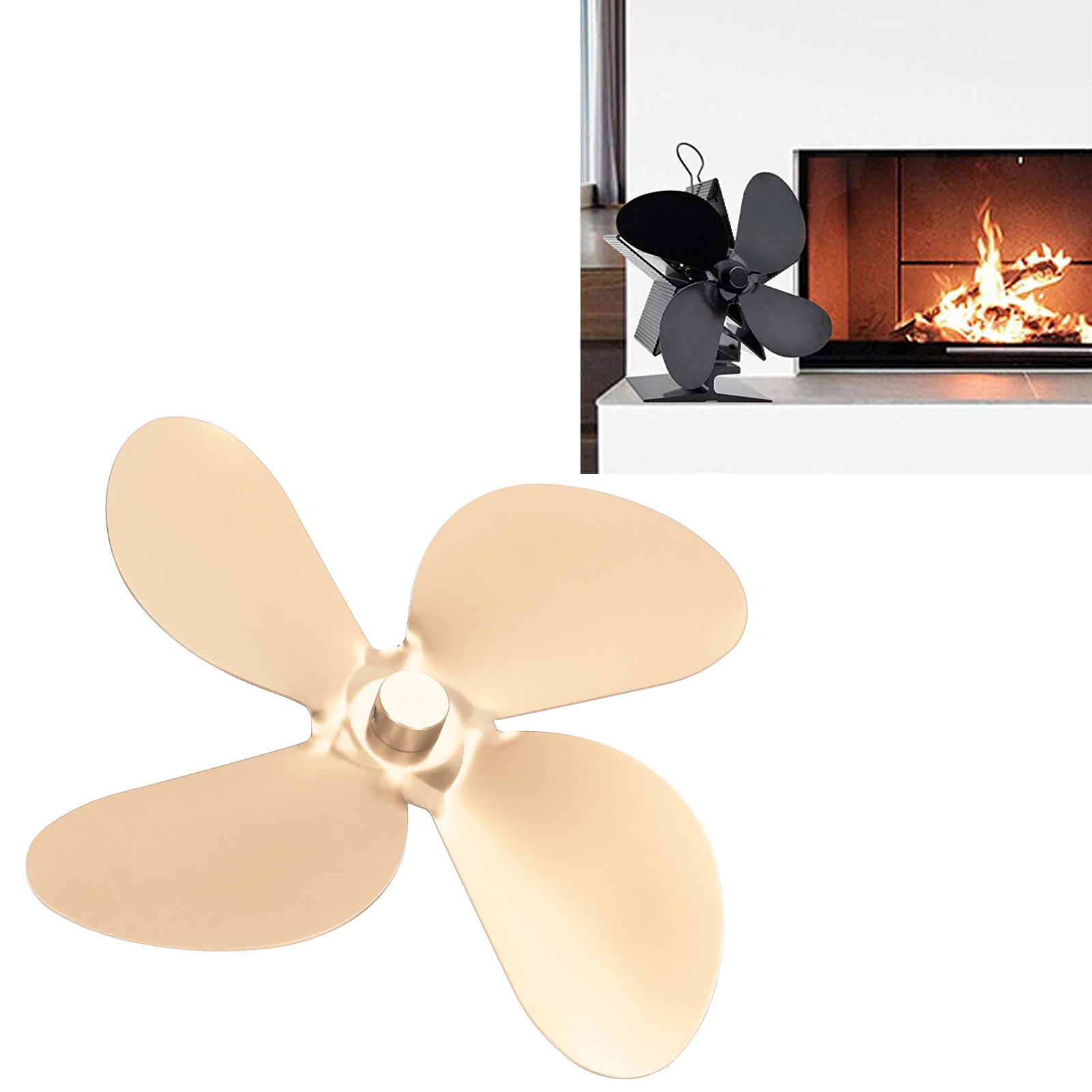 Kaminventilatorflügel, 4-flügelige Ventilatorflügel Aus Aluminiumlegierung, Ventilatorflügel Aus Goldlegierung.