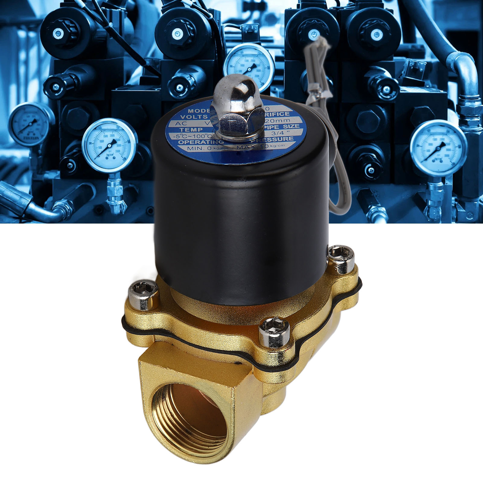 Zweiwege-magnetventil Aus Messing, Baureihe 2w-200-20, Stromlos Geschlossen, Direktwirkend, Für Wasserleitungen, 110 V Wechselstrom