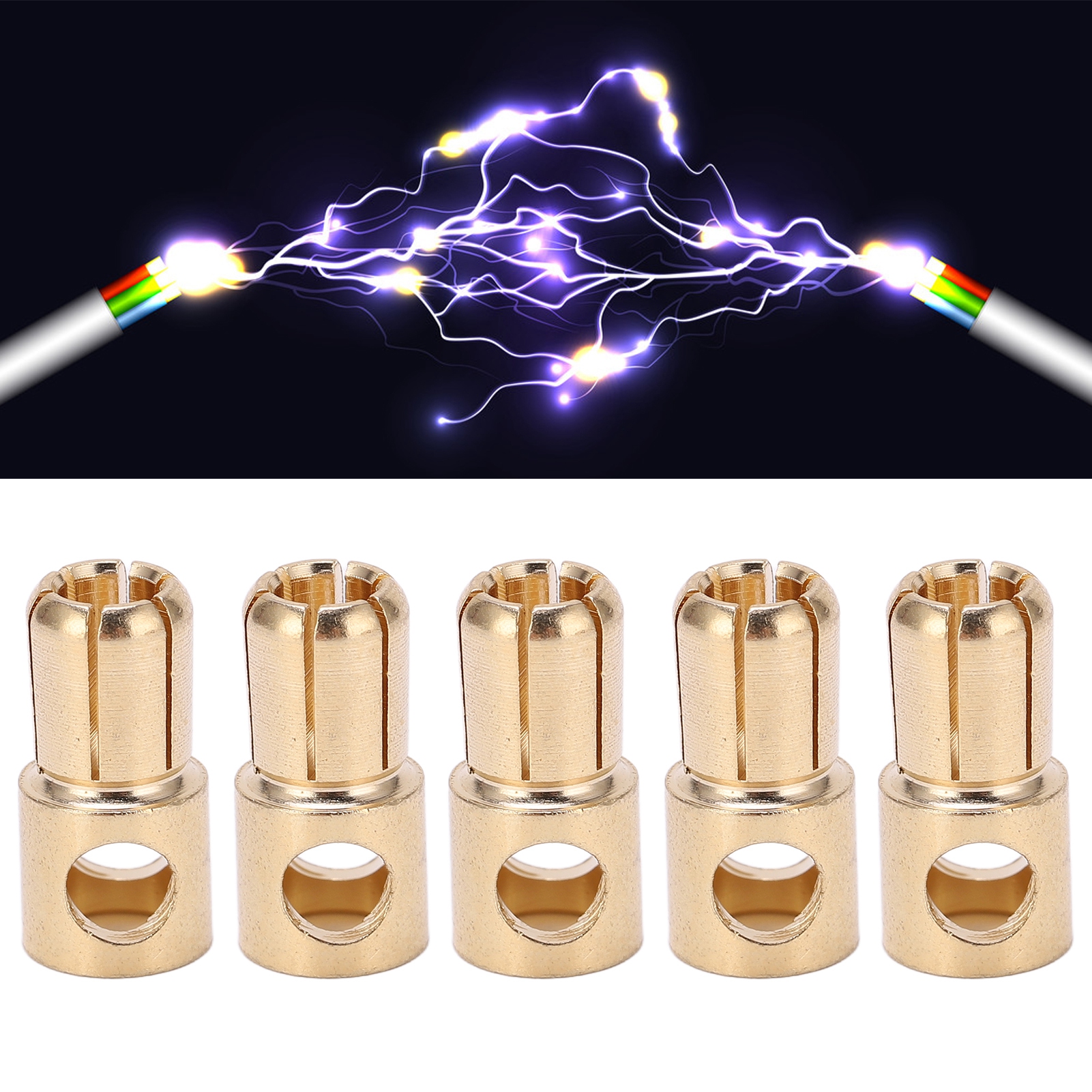 12.082 6-mm-bananenstecker, Hochstromzubehör, Männlicher Und Weiblicher Metallstecker Für Modellflugzeugbatterien, Vergoldeter Stecker Aus Reinem Kupfer