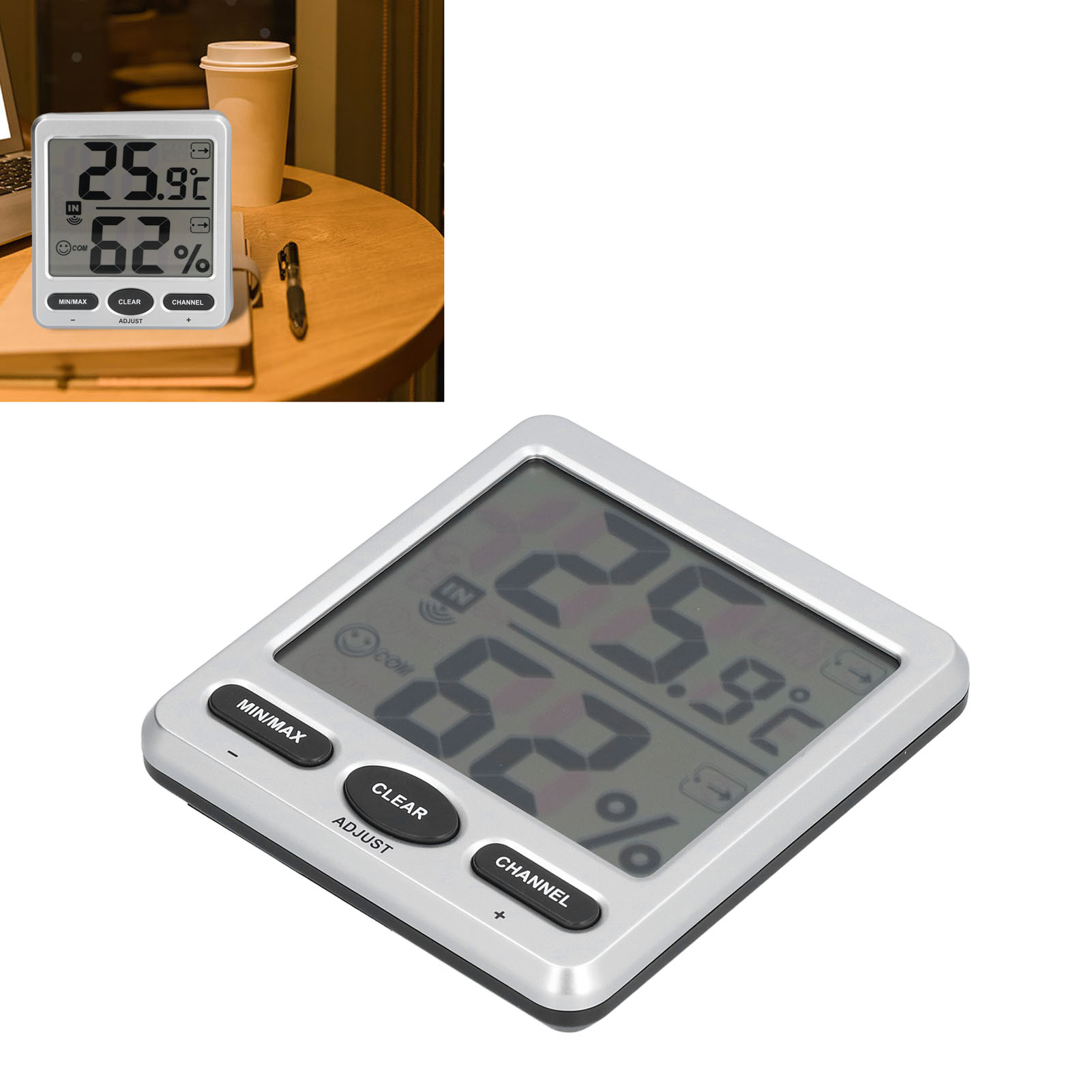 Kabelloses Innen-/außenthermometer Und Hygrometer, Hohe Präzision, Großes Digitaldisplay, Für Babyzimmer Ts-ws-07-c1