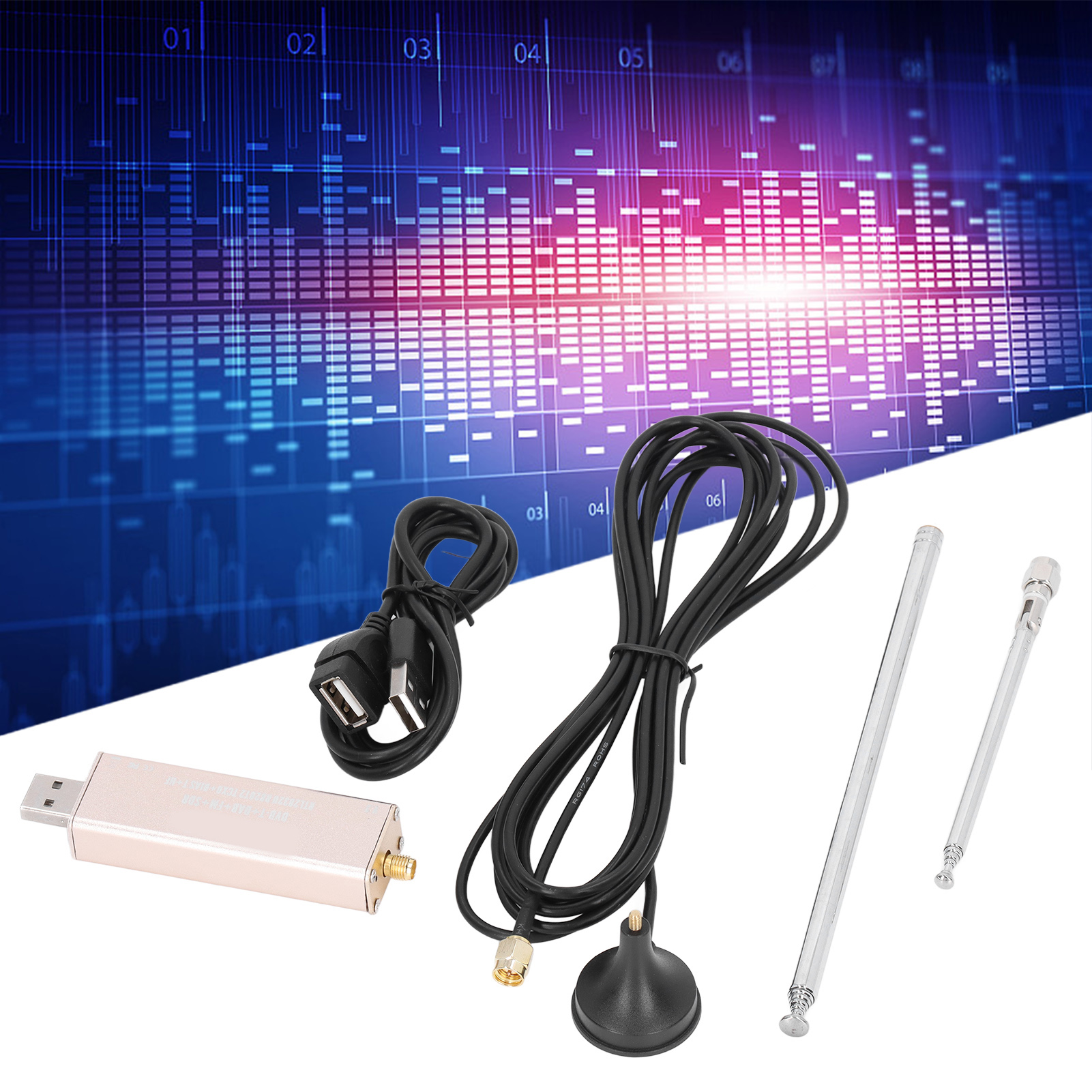 Hochstabiler, Breitbandiger, Temperaturkompensierter Softwareempfänger Mit Tcxo (0,1 Mhz–1,7 Ghz) Und Adsb-haupteinheit Für Das Luftfahrtband Mit Antenne