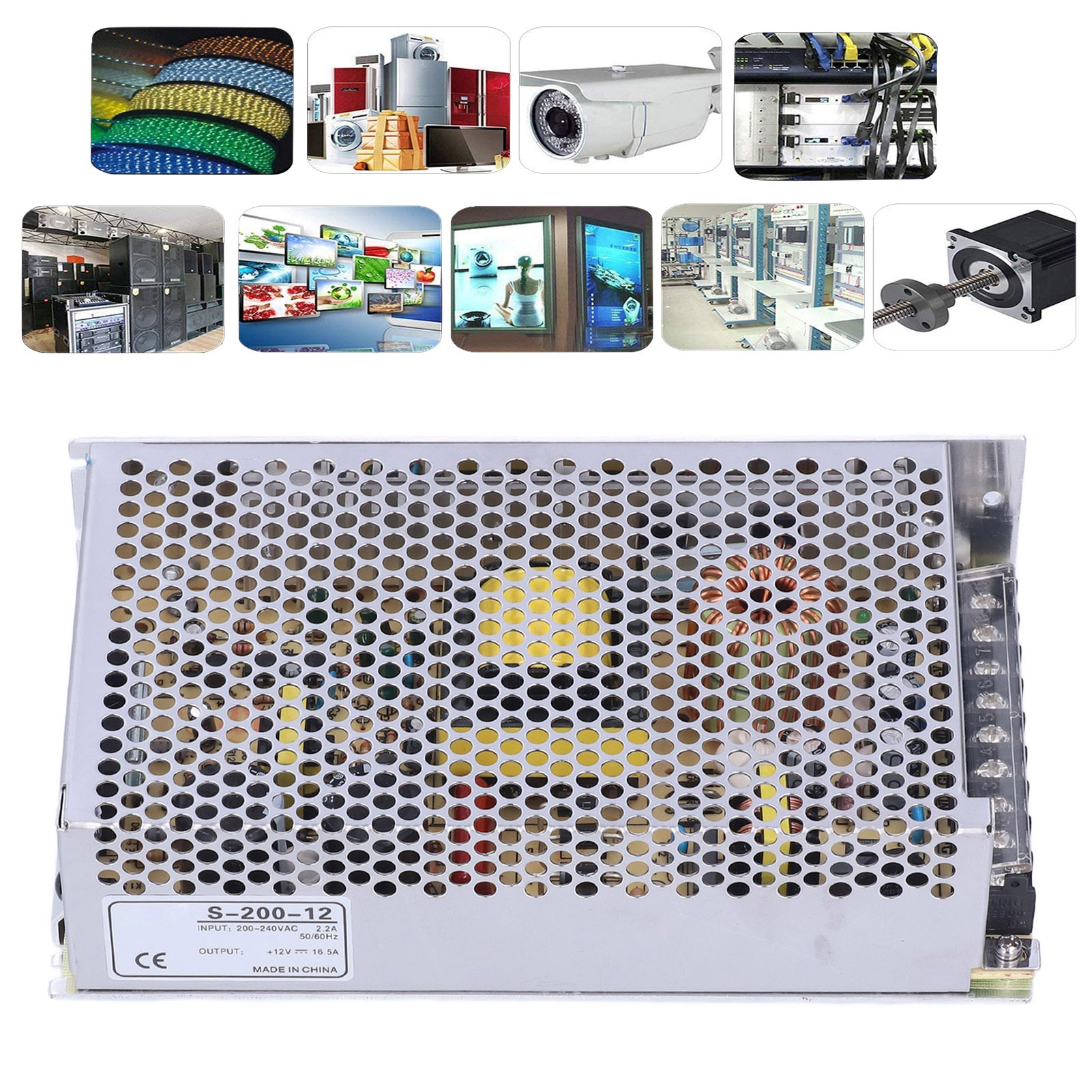 Berm/belme Schaltnetzteil Für Überwachungskameras, 200-w-gleichstromadapter, 240 V Wechselstrom, 200-12