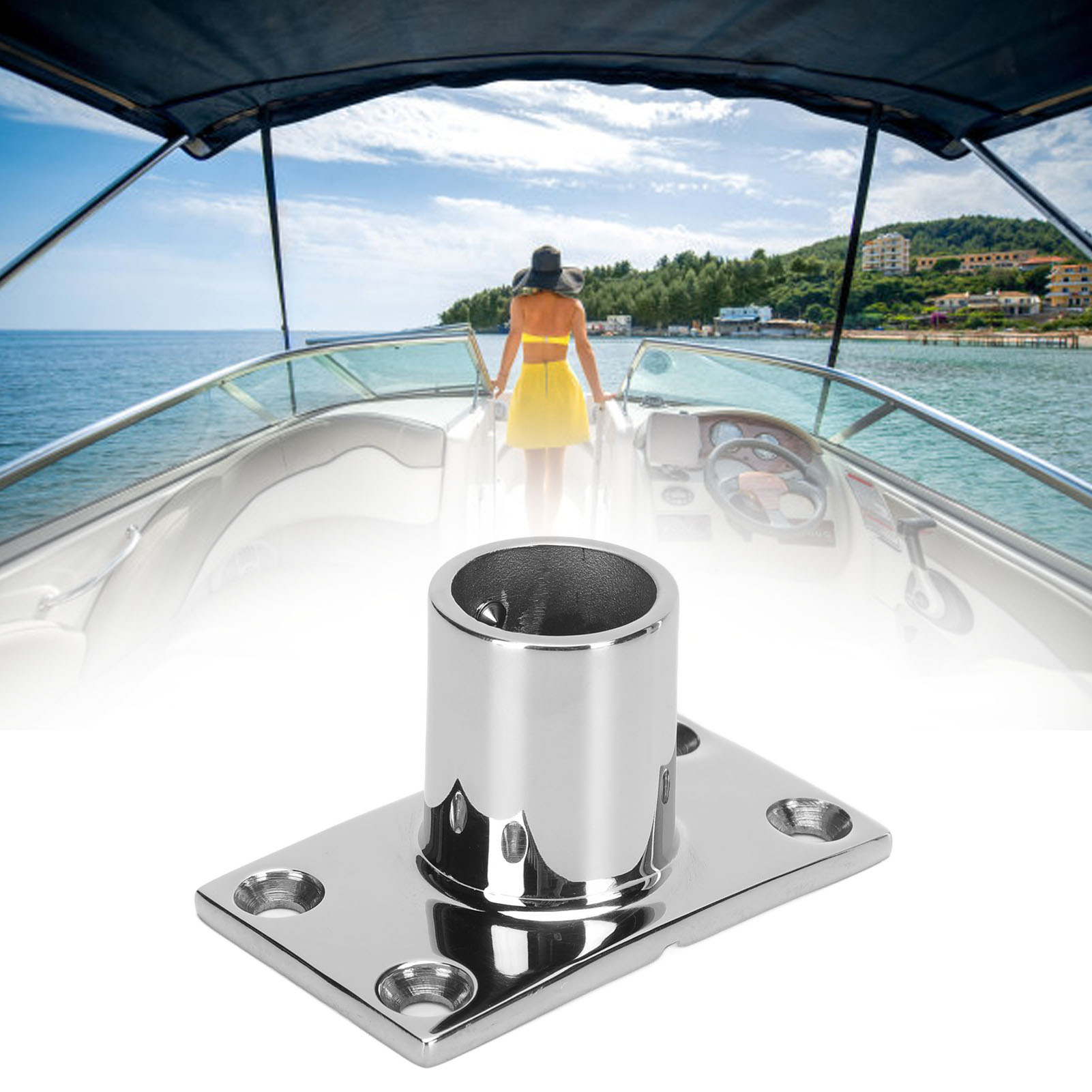 90°-vierkantrohrstütze Aus Edelstahl 316 Für Yachthandläufe, Schiffs- Und Nautische Beschläge Φ25 Mm