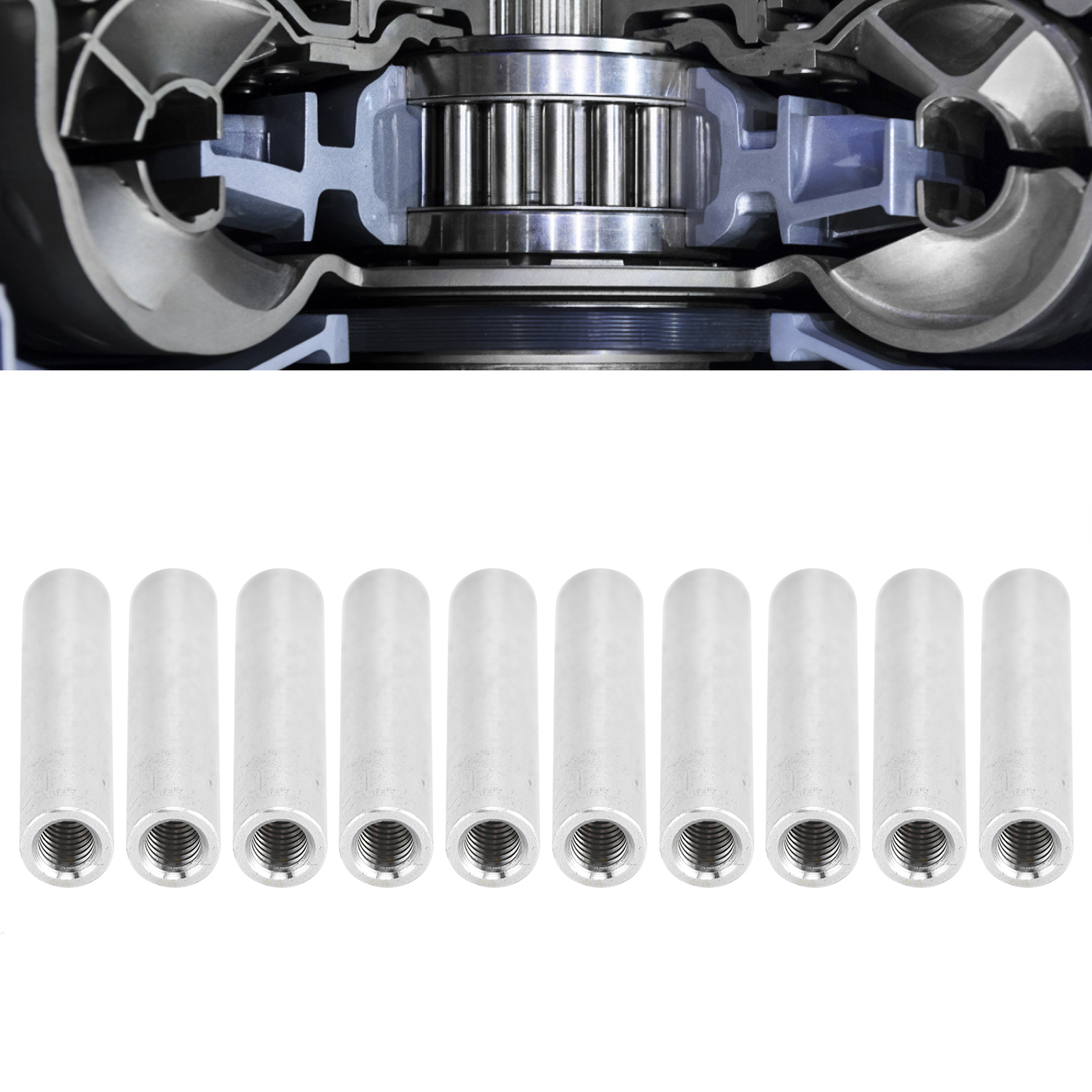 Zehn Gewindestützen Aus Aluminiumlegierung M40,7 Mm 3501-0006-0360, Länge 36 Mm.