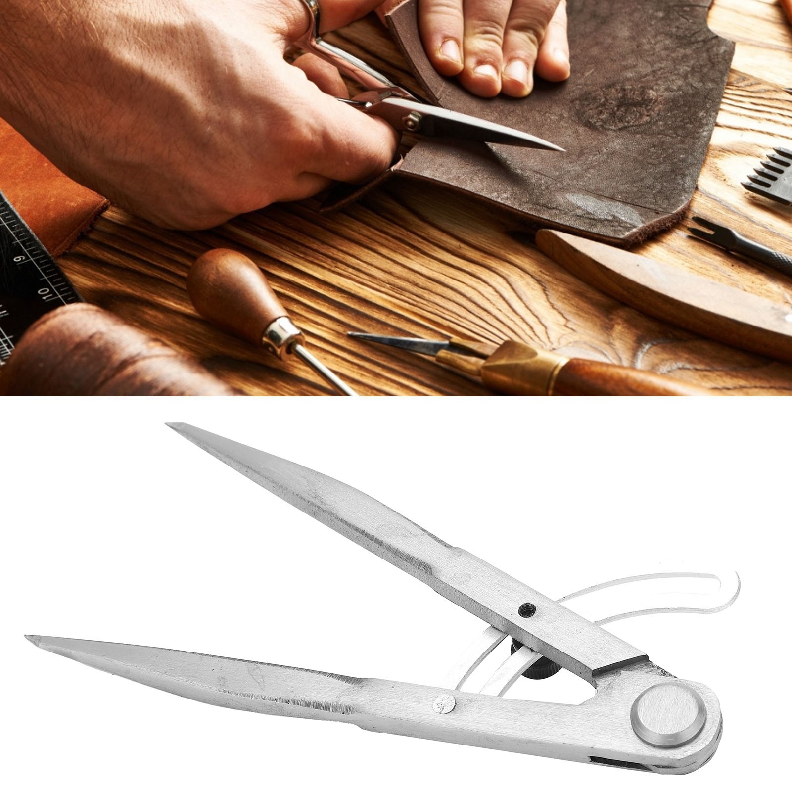 150-mm-flügelzirkel Zum Einstellen Von Abständen, Kantenschneider, Trennstecher Für Pflanzlich Gegerbtes Leder, Werkzeug Zum Beschneiden Von Lederkanten