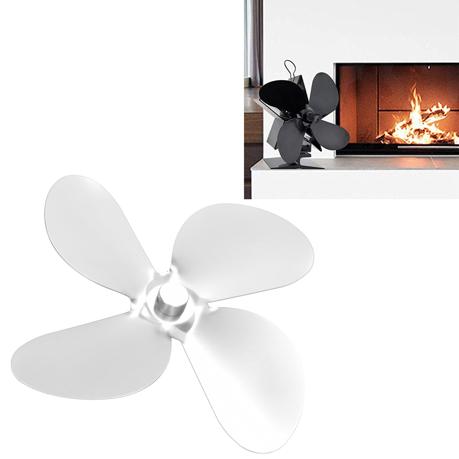 Kaminventilatorflügel, 4-flügelige Ventilatorflügel Aus Aluminiumlegierung, Zubehör, Silberne Ventilatorflügel Aus Aluminiumlegierung