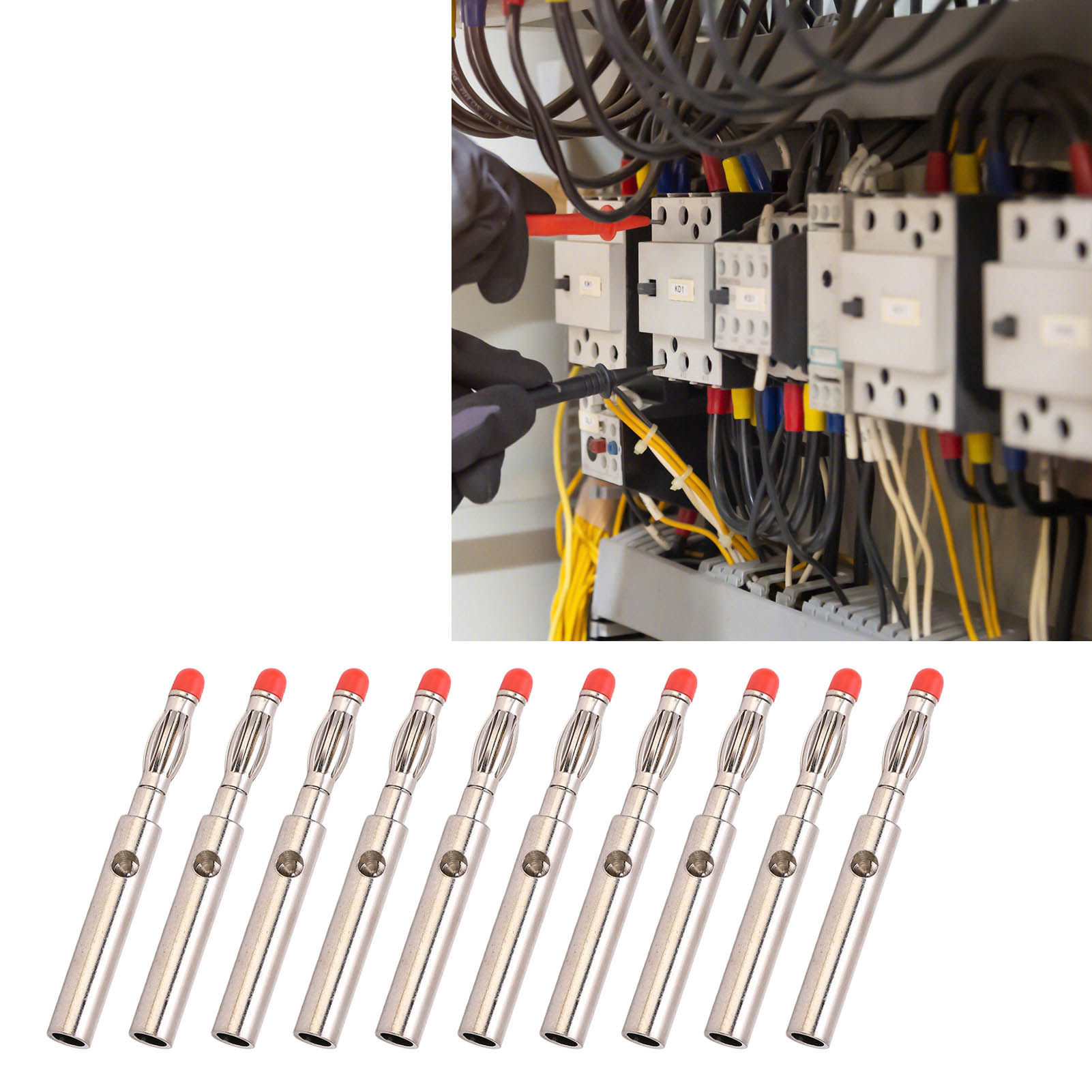 21.430 4 Mm Vernickelter Reinkupferstecker, Bananenstecker-laternenkopf, Isolierter Stecker, Stiftstecker-zubehör.