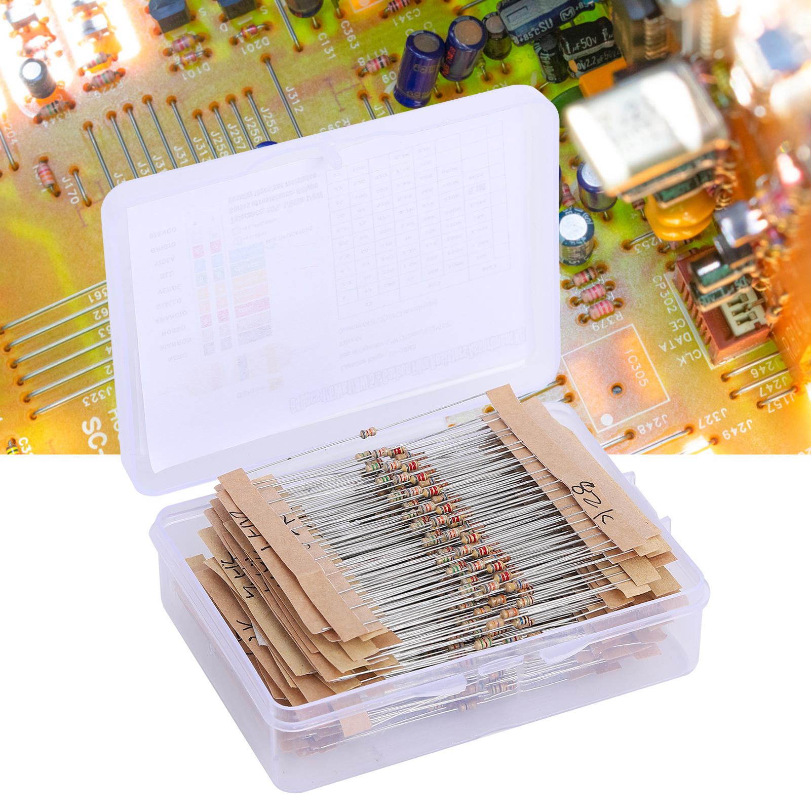 Set Mit 640 5%-kohleschichtwiderständen Von 1 Ω Bis 10 Mω, 1/6 W, 640 X 640 Werte, In Einer Schachtel