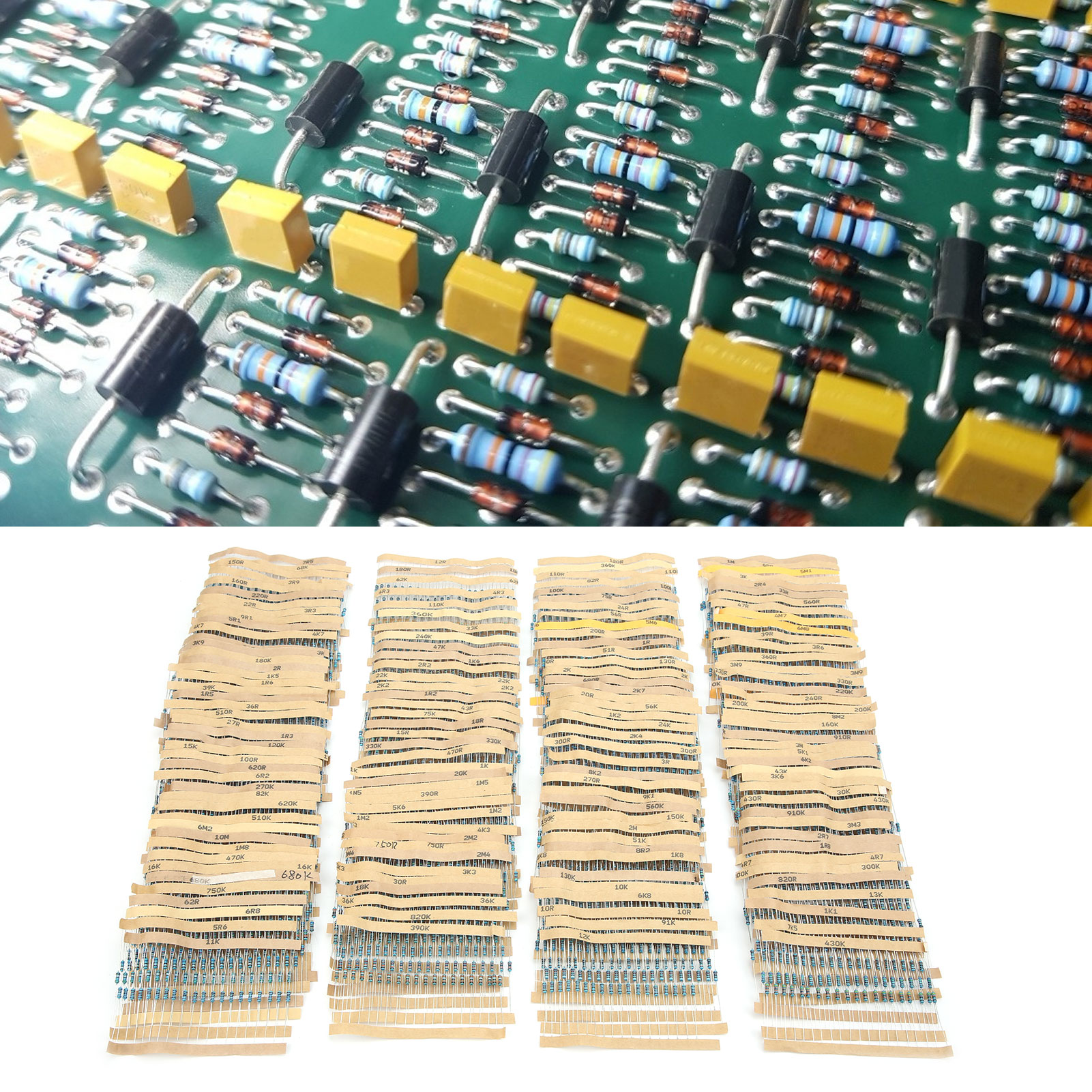 3120 1/4 W Metallfilmwiderstände, 156 Typen, Je 20 Stück Pro Typ, Verpackt.