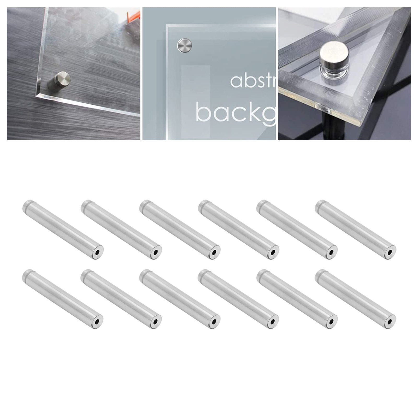 Set Mit 12 Befestigungsschrauben Aus Edelstahl, 12 X 80 Mm Wandhalterungsschrauben, Werbeschrauben-set Zur Montage Von Acryl-fotorahmen Und Glasbeschlägen.