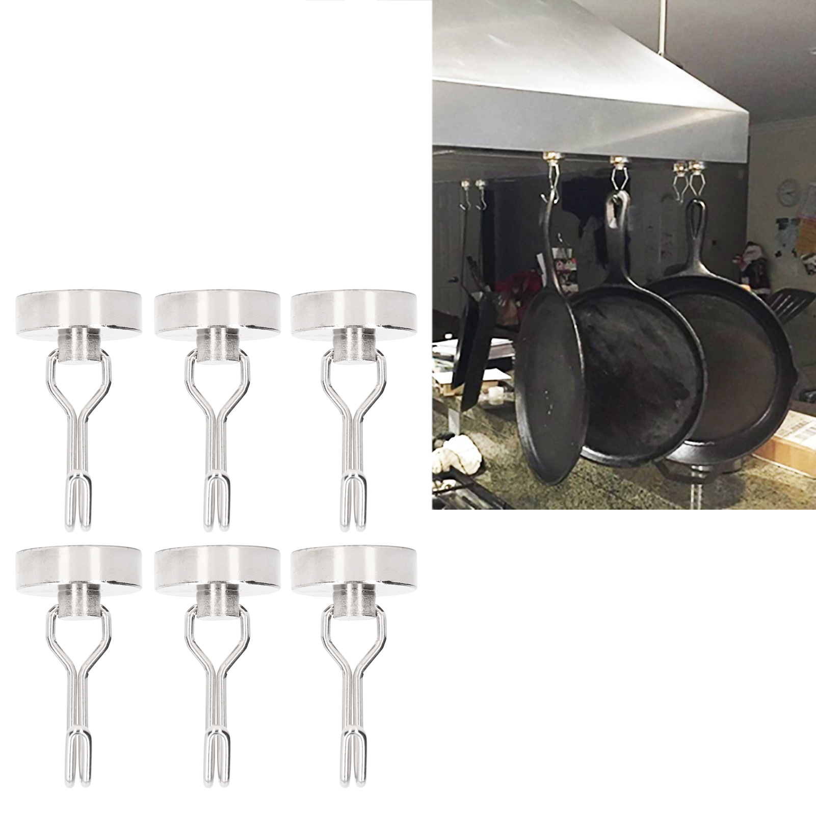 Saugnapf, Keine Markierungen, Kein Bohren Erforderlich, 180° Drehbarer Magnethaken G25, Vernickelt G25