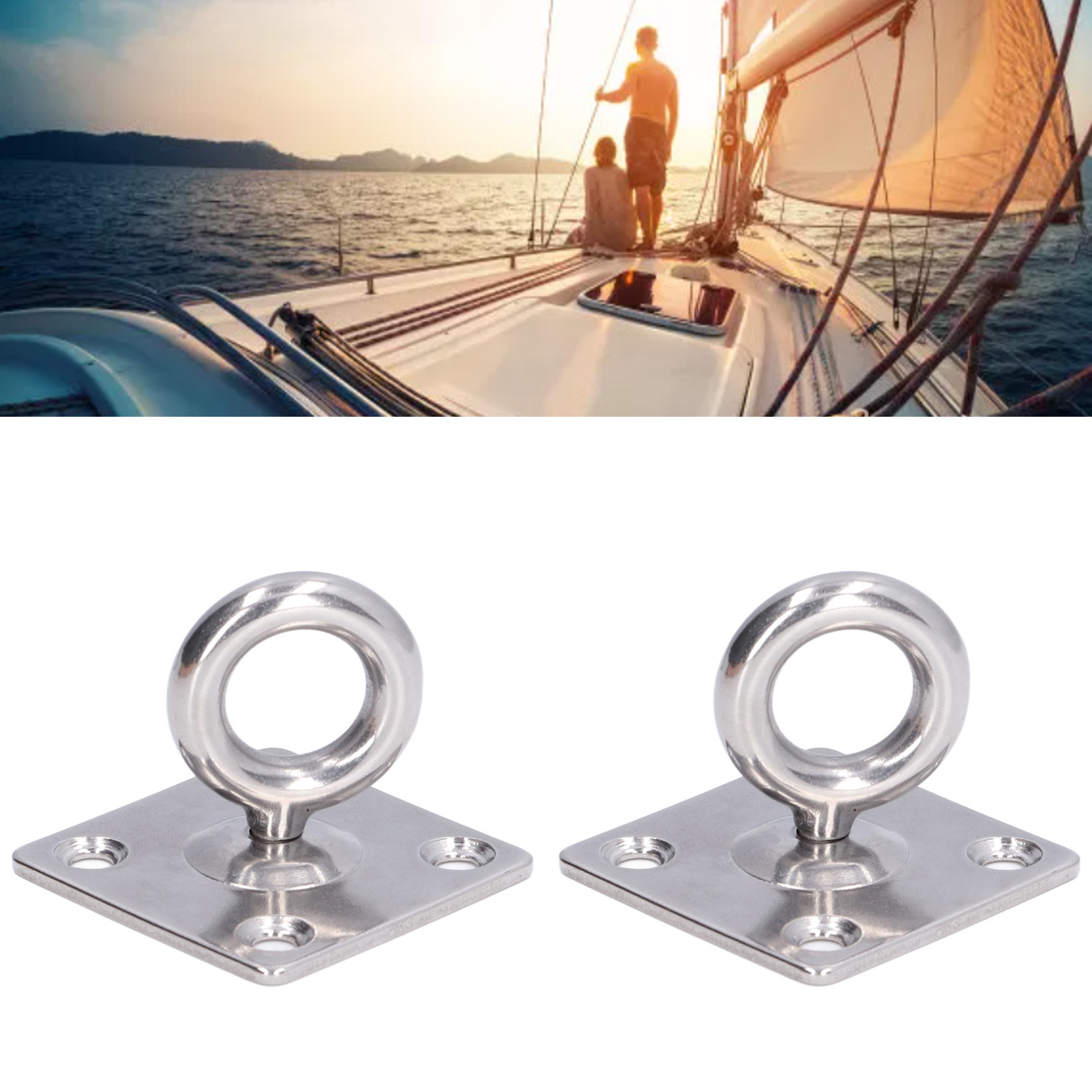 Zwei Drehbare, Quadratische Befestigungsösen Aus Edelstahl 316, Aufhängeöse, Drehbare Quadratische Türöse, Zubehör Für Schiffsbeschläge, 8 Mm