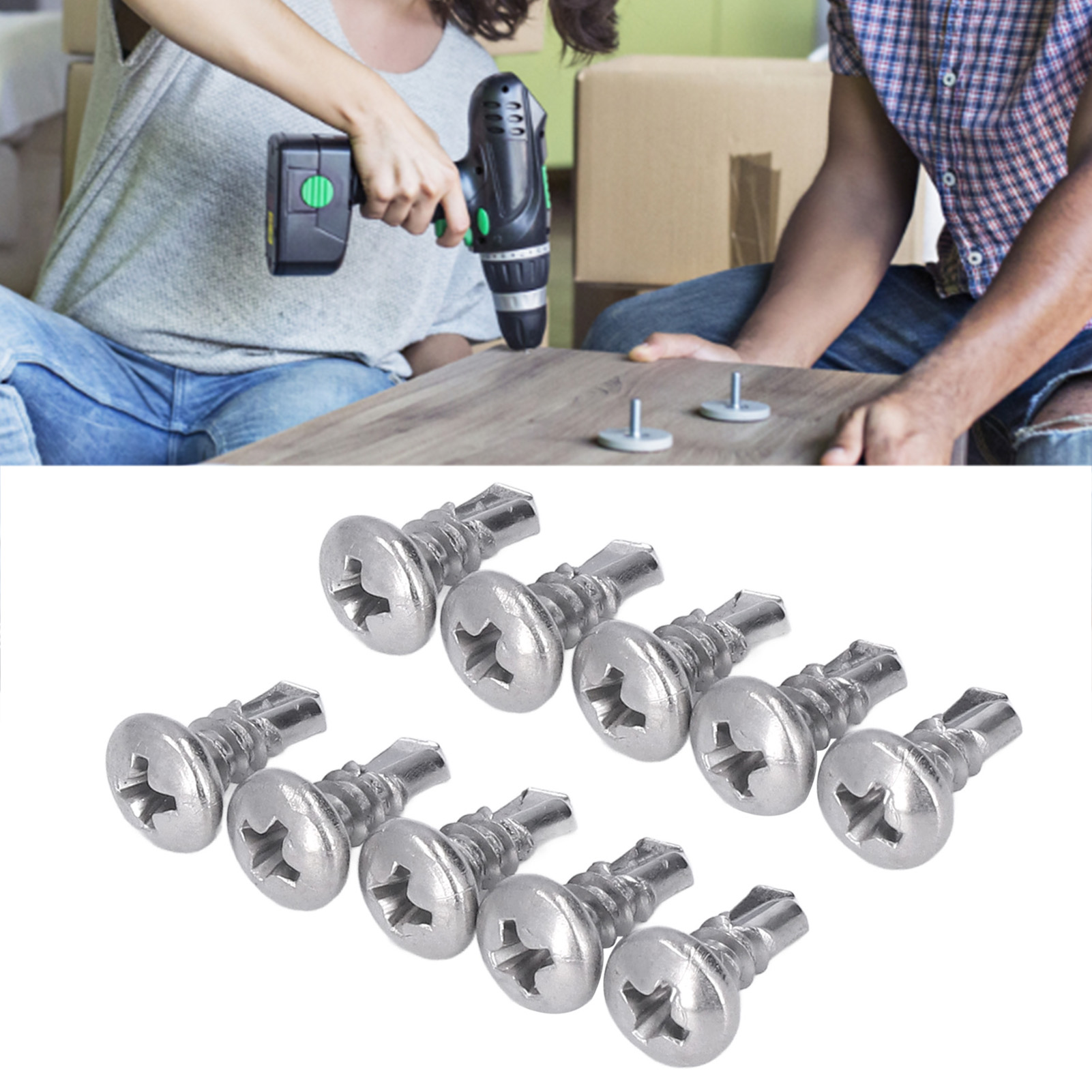 200 Selbstbohrende Phillips-schrauben Aus Edelstahl 410, M4,813