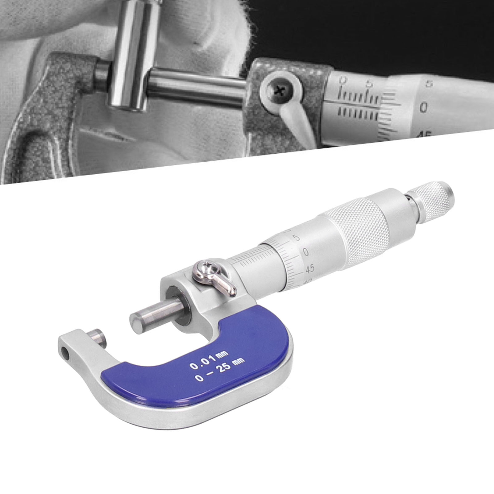 Hochpräzises Elektronisches Mikrometer Mit Einem Außendurchmesser Von 0 Bis 25 Mm Und Einer Messgenauigkeit Von 0,001.