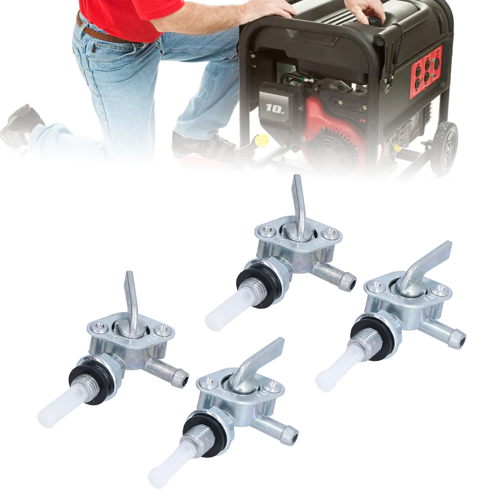 Set Mit 4 Universellen Zubehörteilen Für Dieselgeneratoren/motorhacken: Kraftstofftankschalter M10x1,25