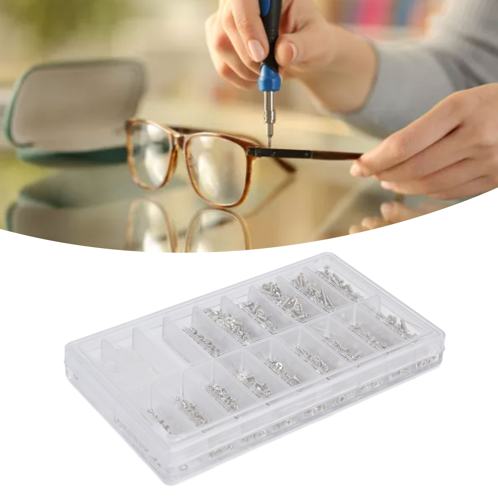 Fs010794-2 1000-teiliges Reparaturset Inklusive Kleiner Schrauben, Schraubendreher, Schraubendreher-pinzette Und Zubehör Für Die Brillenreparatur.
