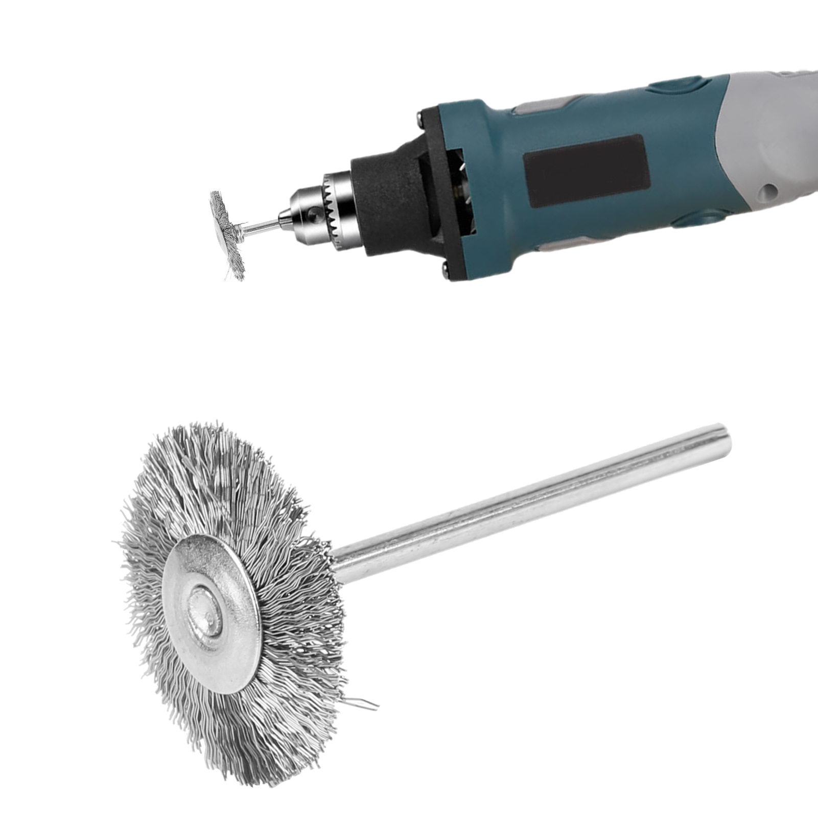 Set Mit 10 Elektrischen Stahlbürsten Zum Holzschleifen, Wurzelschnitzen, Entgraten, Nussschnitzen, Polieren Und Schleifen Von Metallformen, Elektrisches Schleif- Und Schnitzzubehör, Typ T 2,35 Mm