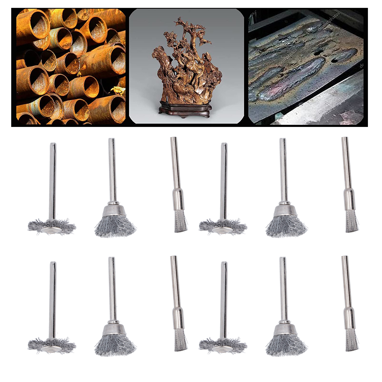 Set Mit 60 Drahtbürsten, Drahtbürsten, Stahlstiftbürsten, Zubehör Für Rotationswerkzeuge