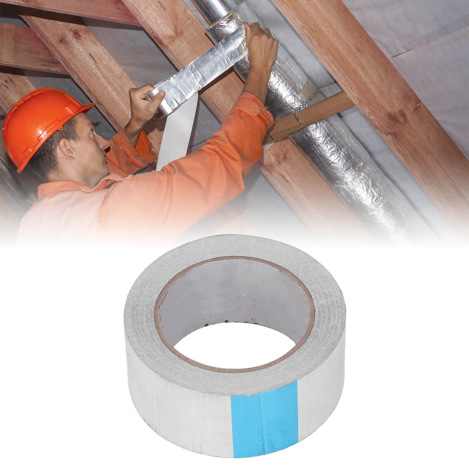 Thermisches Aluminiumfolienband, Aluminiumklebepapier, Aluminiumfolie, Aluminiumpapier, Hochtemperaturklebegewebe, 50 Mm Breit X 20 M Lang