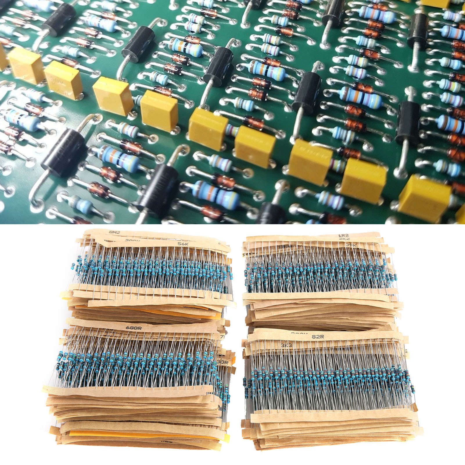 3120 1/4 W Metallfilmwiderstände, 156 Typen, Je 20 Stück Pro Typ Pro Beutel.