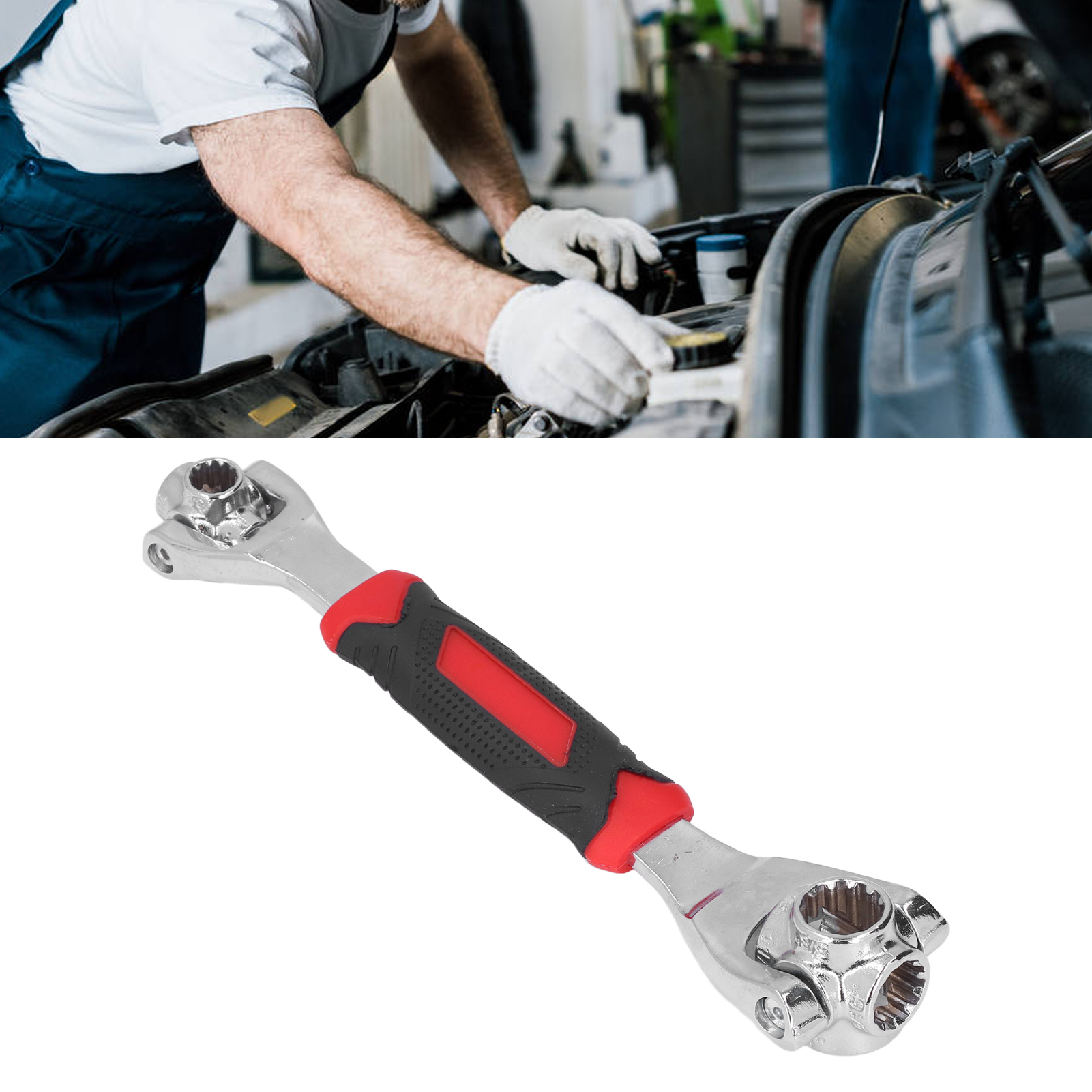 8-in-1 Multifunktions-steckschlüssel Mit 360°-drehfunktion, Ratsche, Verstellbarer Öffnung, Torx, Verschiedenen Bits, Innensechskant, 14 Mm, 19 Mm, 17 Mm, 16 Mm, 8 Mm, 11 Mm, 10 Mm, 13 Mm