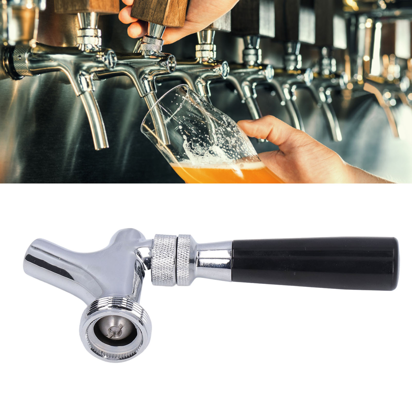 Bierhahn Aus Silberfarbenem Edelstahl 304, Nicht Verstellbar