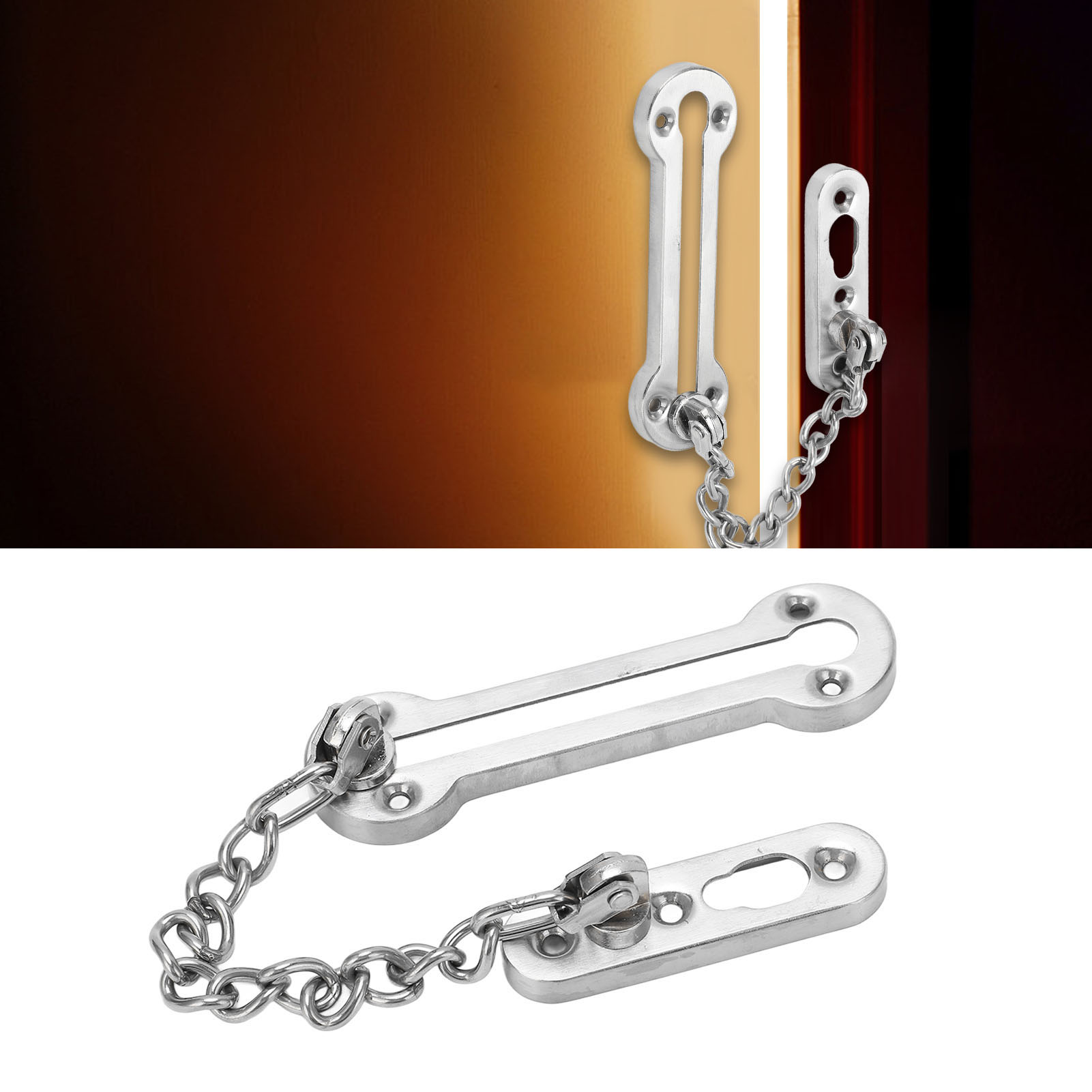Türriegel Aus Edelstahl Mit Kette, Diebstahlsicherung Für Hotels, Türriegel Mit Kette