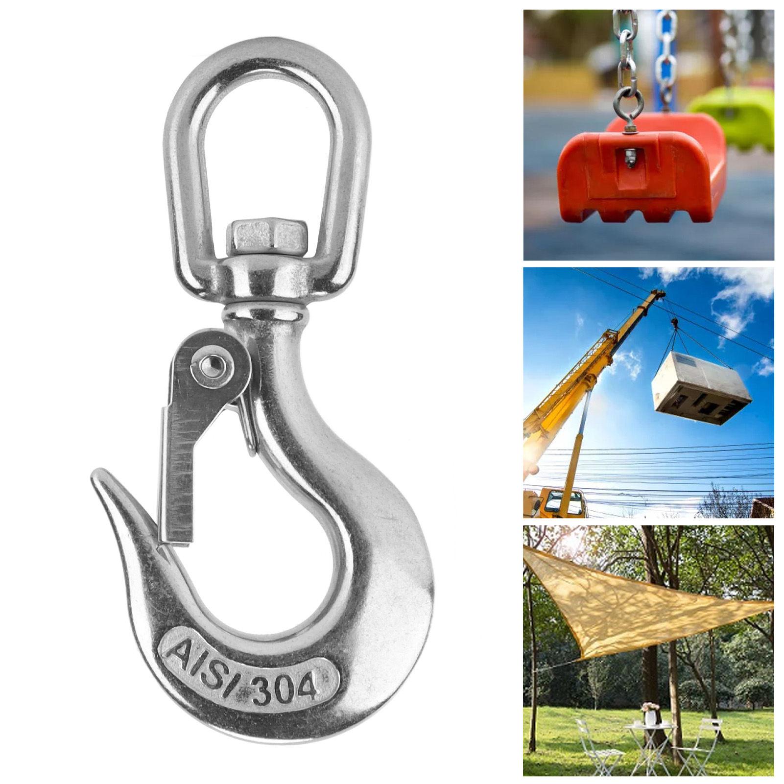 Hebehaken Aus Edelstahl 304, Universalhaken, Greifhaken, Drehhaken, Zughaken, 650 Kg