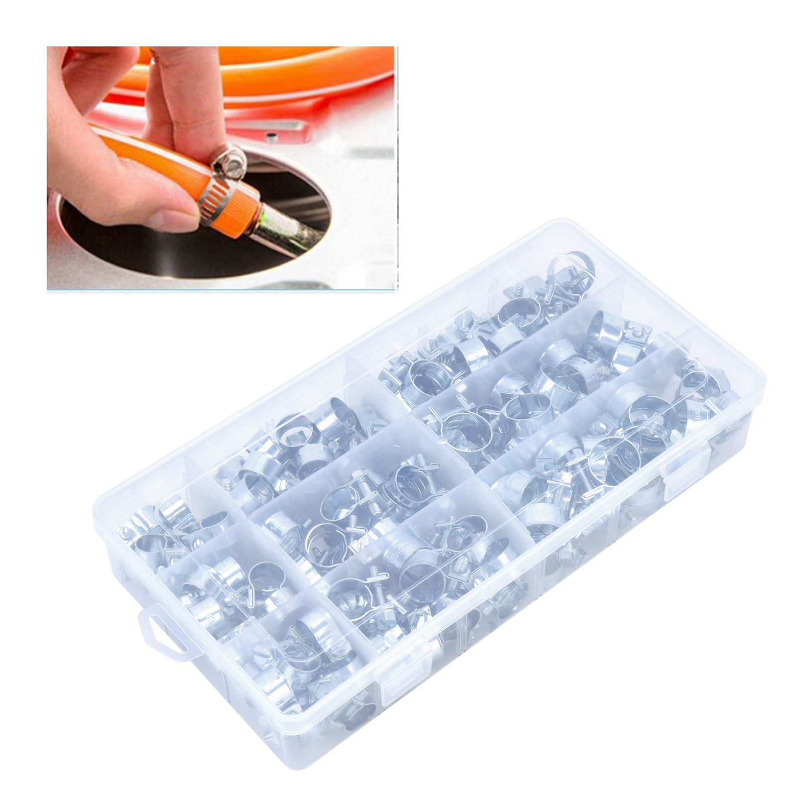135 Mini-schlauchschellen Aus Verzinktem Stahl Für Wasserleitungen, Metallrohre, Schlauchschellen Für Wasserleitungen, Mini-schlauchschellen Von 8 Bis 18 Mm