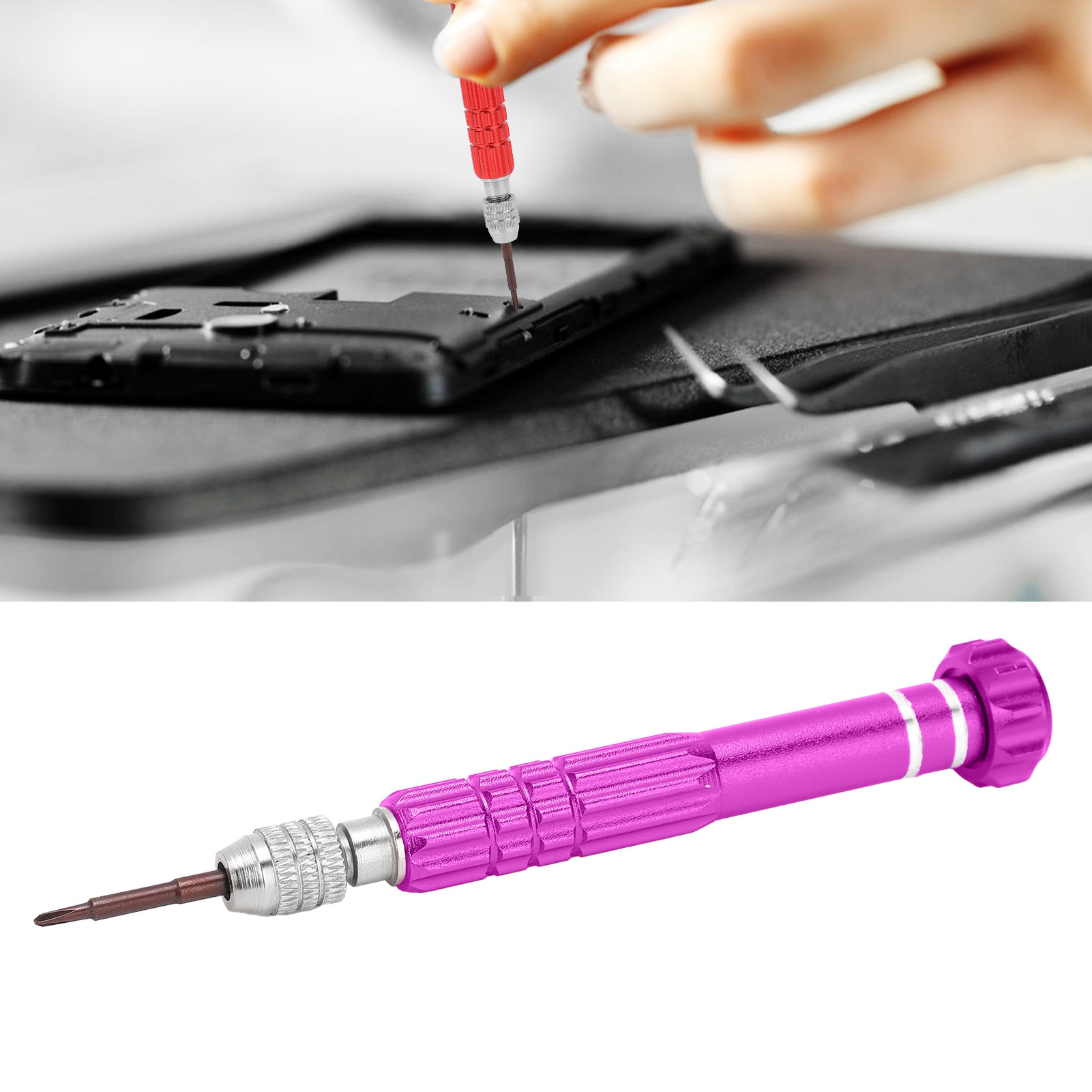 5-in-1 Handy-demontage- Und Reparaturwerkzeugset Aus Aluminiumlegierung Mit Schraubendreher (lila)