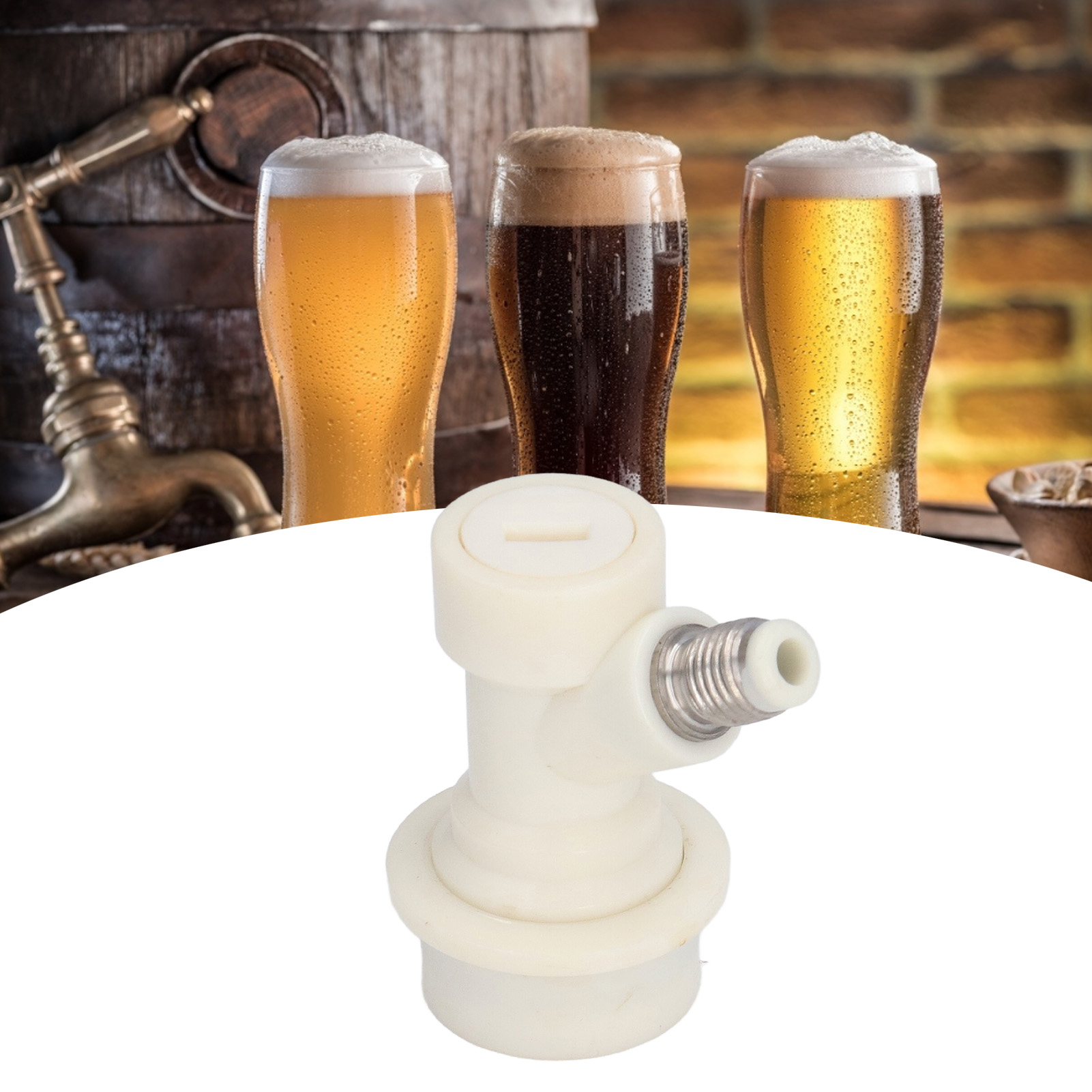 Weißer Kunststoffverbinder Für Bierfässer, Zapfanlage, Kunststoffkugelverschluss