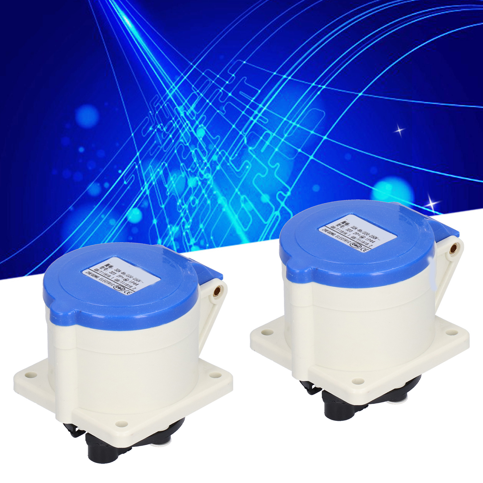 Industrielle Unterputz-steckdose, Zwei-/dreiphasig, Zng-323, 220–250 V/32 A, Kompatibel Mit Anwendungen In Der Luftfahrt, Baukästen Und Industriesteckverbindern, 2p+e Ip44