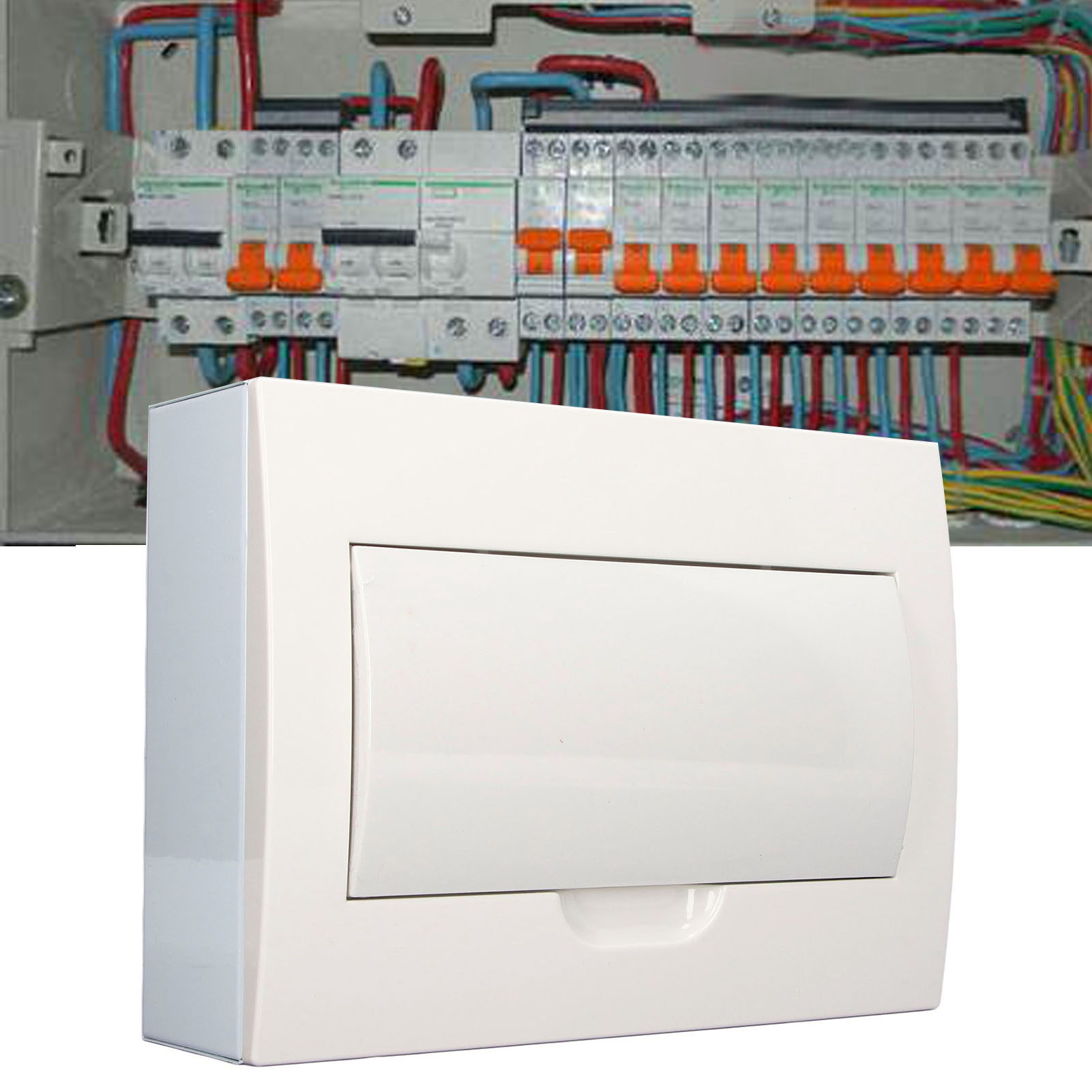 Aufputz-elektroverteilerkasten Mit 12 Kanälen, Typ Merlin, Serie Lrp1, Mit Komplett Weißem Deckel Und Din-schiene