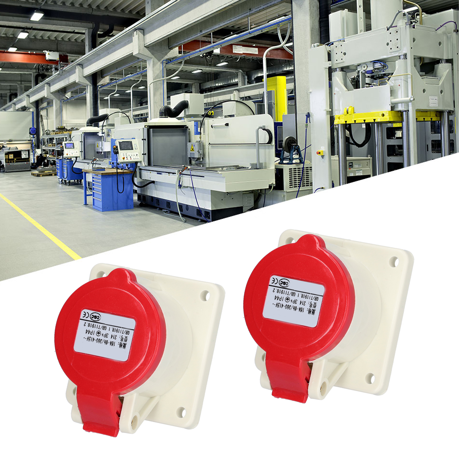 Industrielle, Gerade, Dreiphasige, Vieradrige Unterputzsteckdose Zng-314 380v415v/16a, 3p+e Industriestecker Ip44