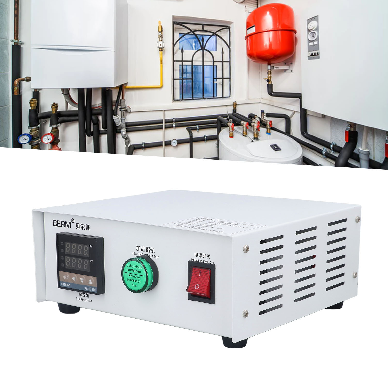 Berm/belme Temperaturregler, Miniatur-pid-temperaturregler Brm-w60da-c1-x-ct, M6-gehäuse, 220 V Ac, 2 M