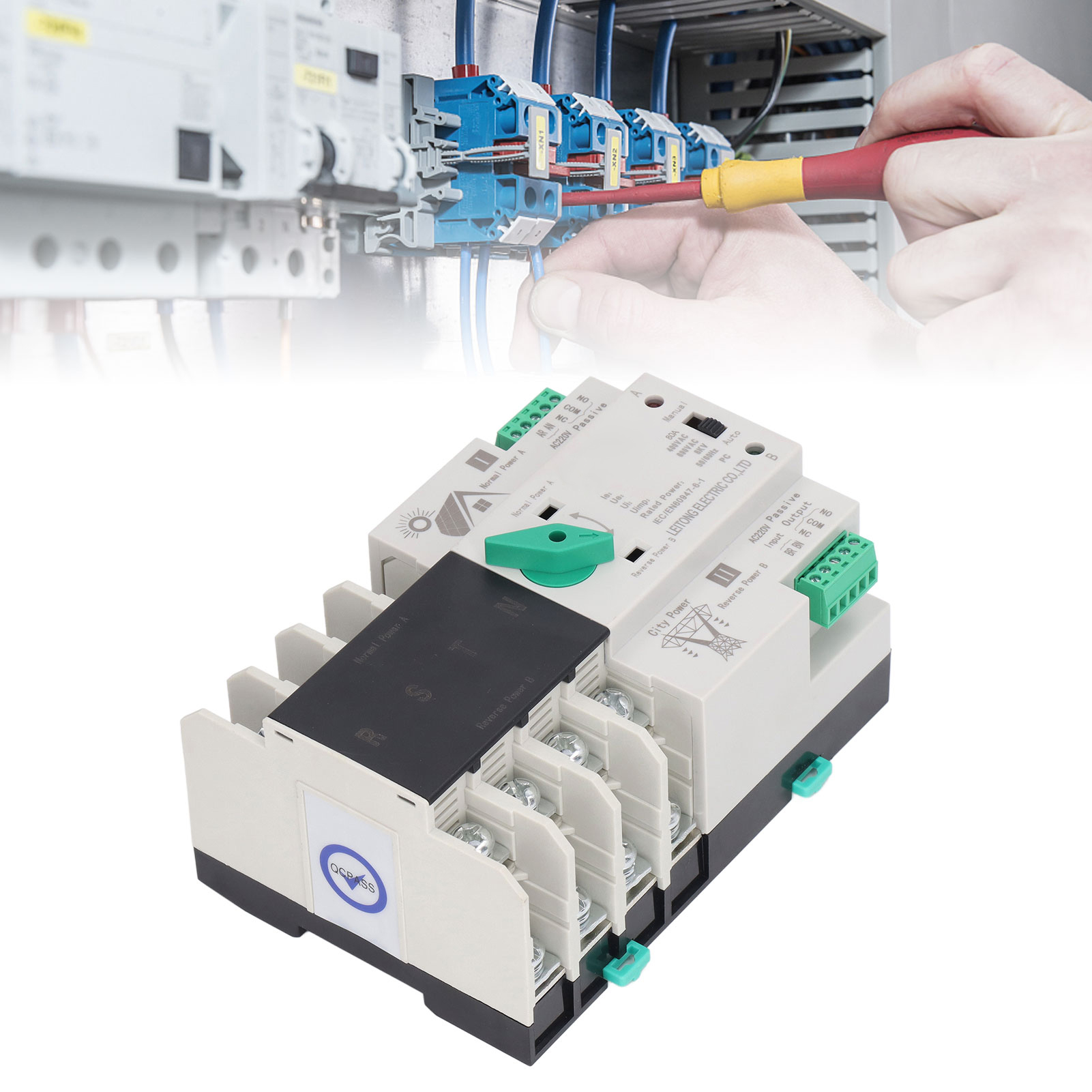 Chlt-125/4p Automatischer Umschalter Für Zwei Stromversorgungen (ac220v) Mit Millisekunden-timer, Photovoltaik Auf Wechselstrom 80a