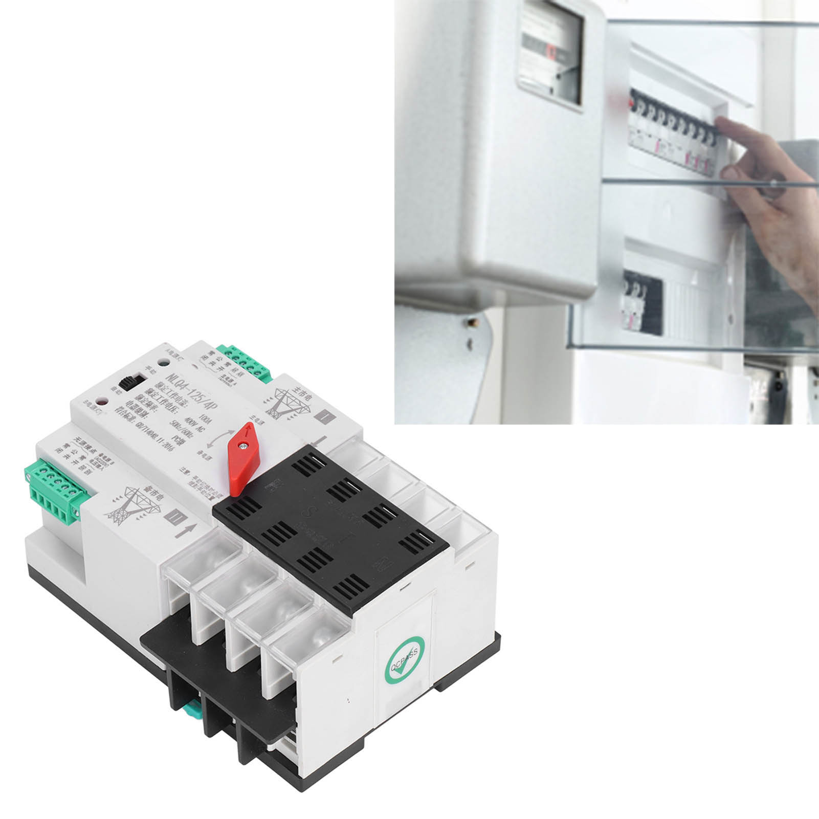 Nlq4-125/4p, 100a Millisekunden-level-doppelleistungs-automatikumschalter, Generatorumschalter, Unterbrechungsfreie Stromversorgung Mit Schutzabdeckung.