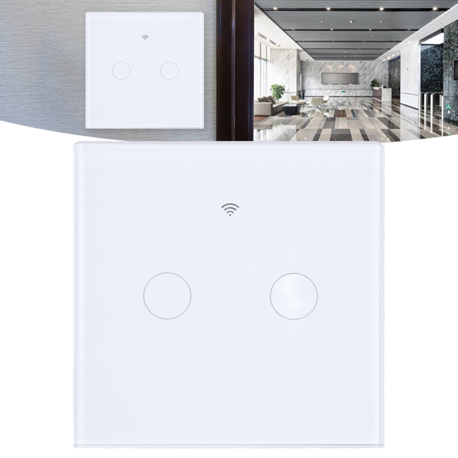 Intelligenter Ein-draht-schalter Mit Wlan, Steuerung Per Graffiti-app, Europäisches Design, Weiß, Eu2-wege-ein-draht-schalter, 80-260 Vac.