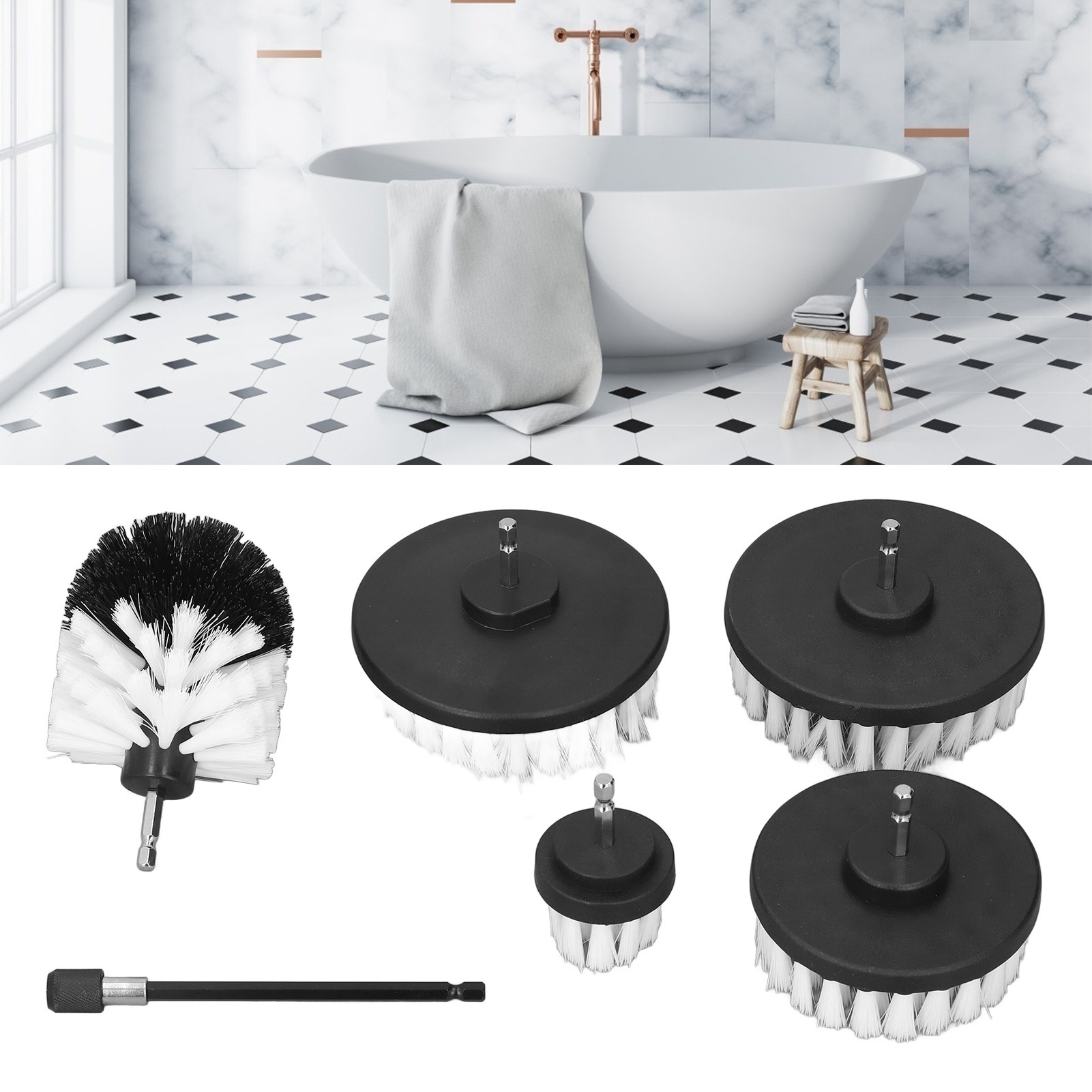 Set Mit 6 Diamantbürsten, Leistungsstarke Weiße Bodenreinigungsbürste, Autopflegebürste