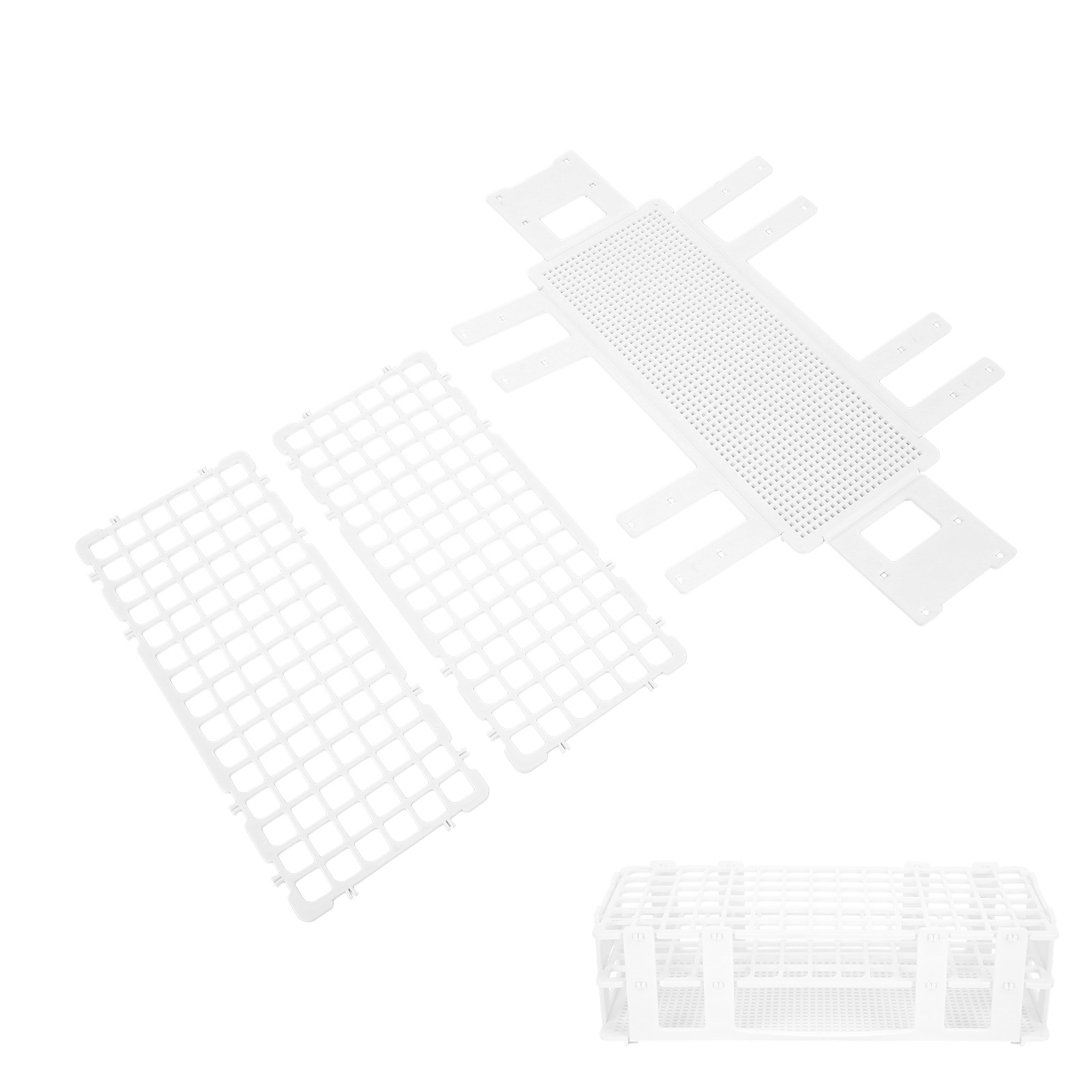 Fünf Sets Werden Zusammen Verkauft: Reagenzglashalter Aus Kunststoff, Probenröhrchenhalter, Abnehmbarer Zentrifugenröhrchenhalter Aus Kunststoff, Probenfläschchenhalter, 13 Mm X 90 Löcher.