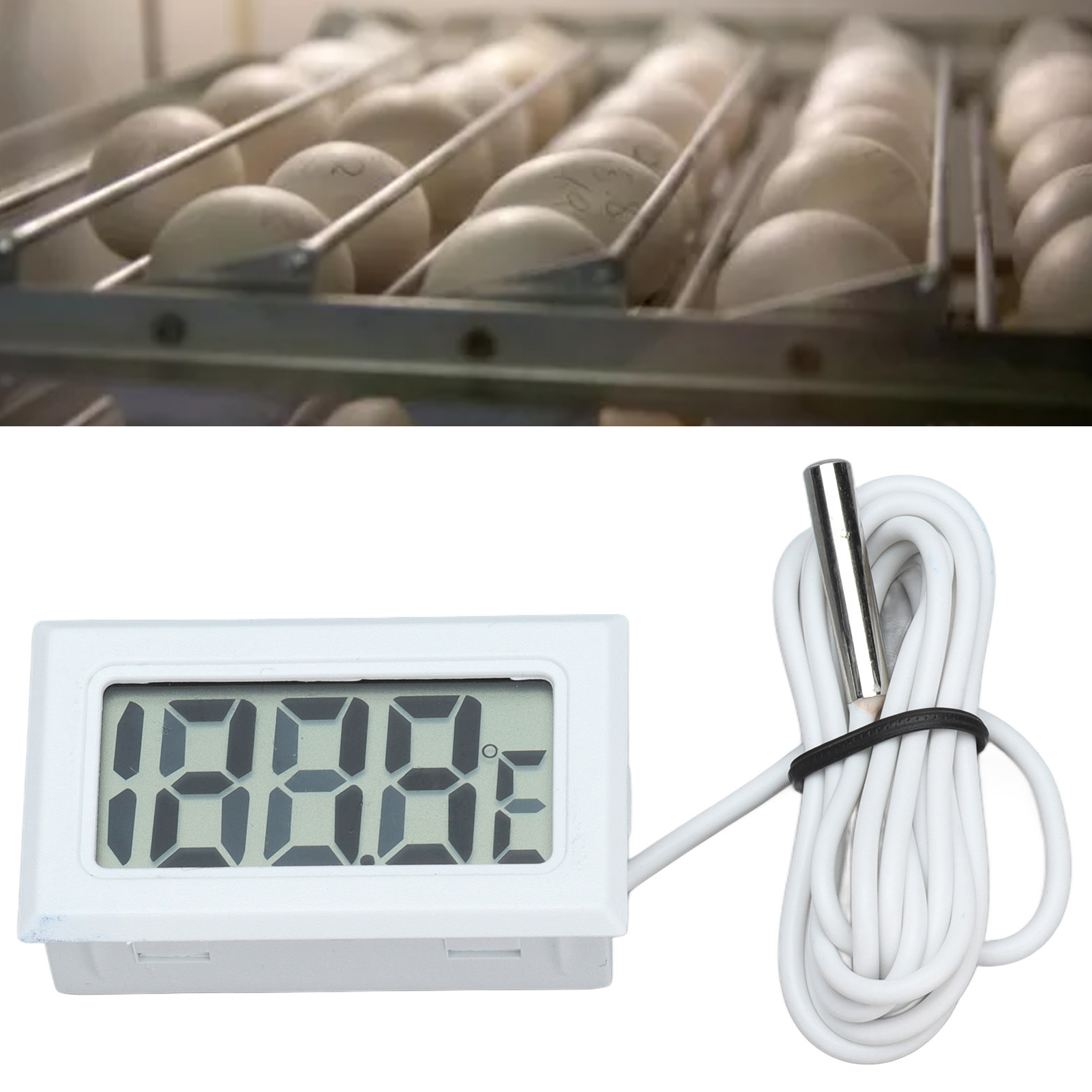 Zwei Digitale Elektronische Thermometer Mit Sonden, Weißes Display, Aktualisierung Alle 2 Sekunden 2