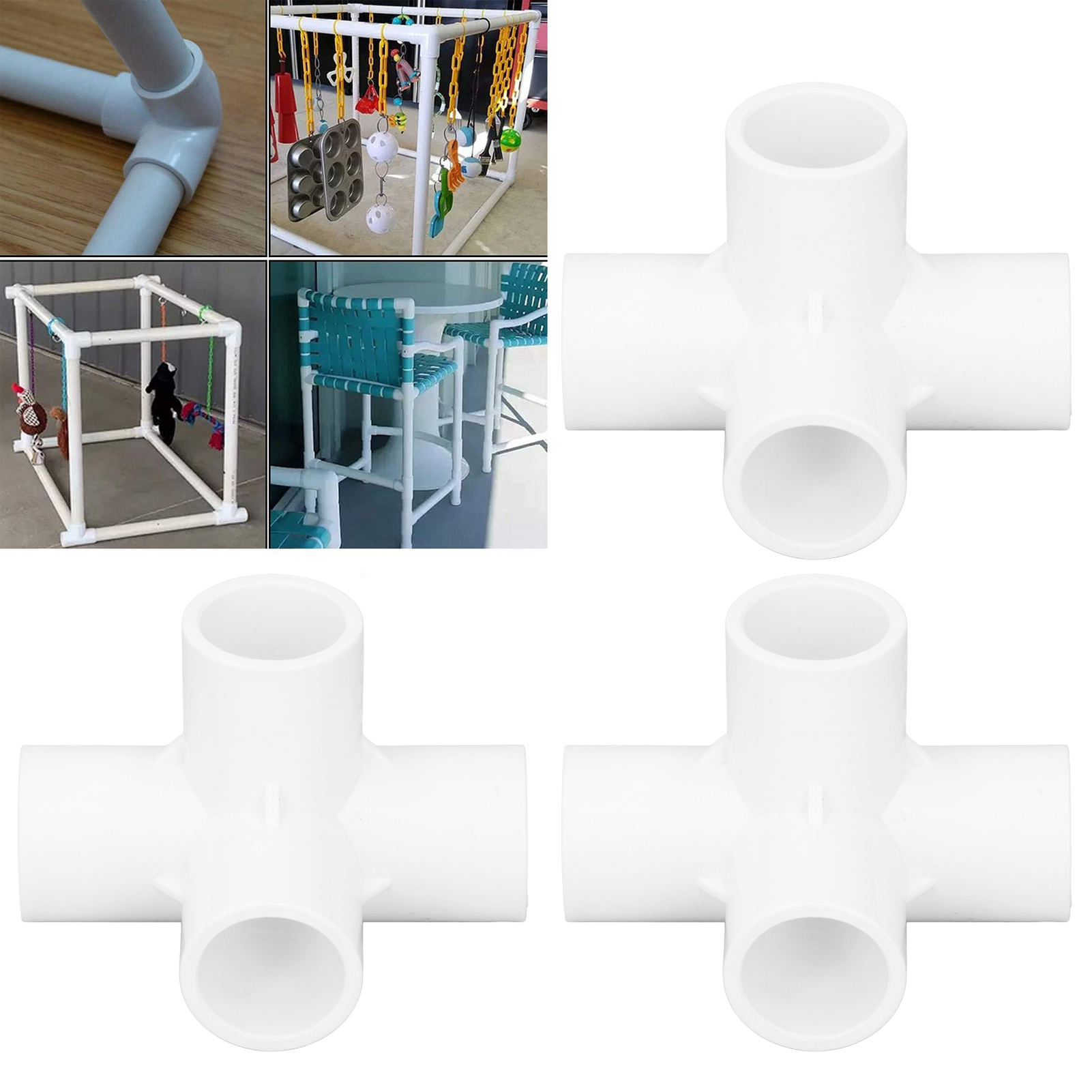 Dreiwege-winkelstück Aus Pvc Mit 25 Mm Durchmesser Für Wasserzu- Und Abwasserleitungen, Geeignet Für Möbel, Gewächshäuser Und Zelte. Weiß.