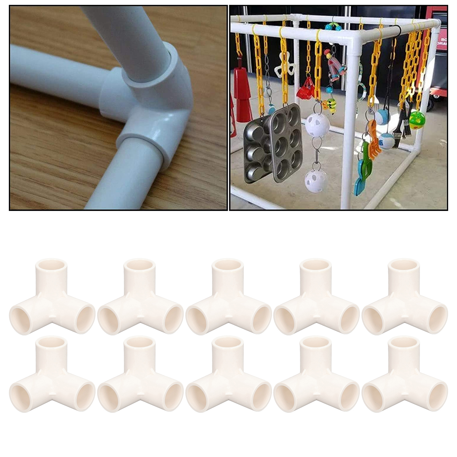 25-mm-pvc-dreikant-t-stück Für Wasserzu- Und Abwasserrohrverbindungen, Geeignet Für Möbel, Gewächshausrohre Und Zeltverbindungen. Weiß.