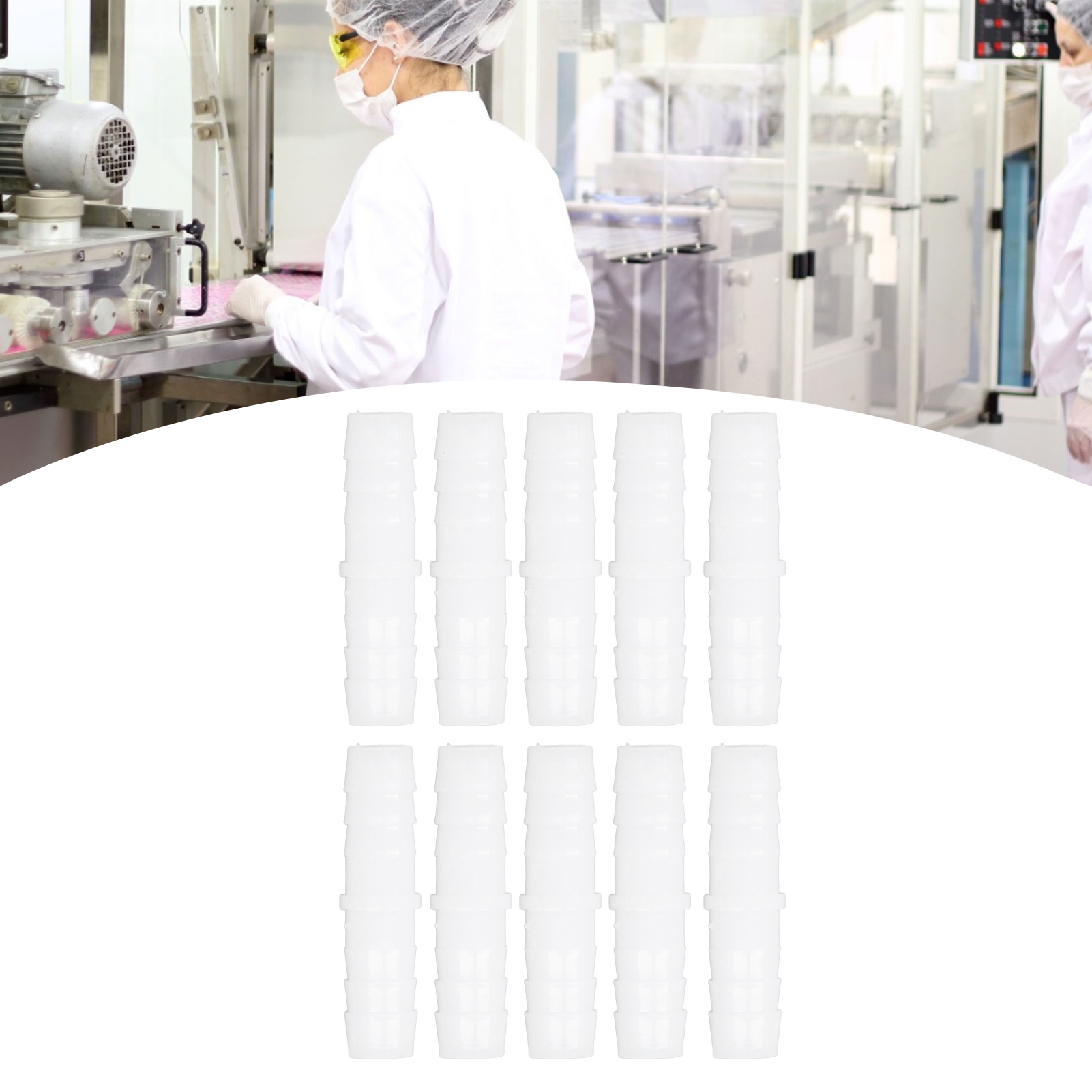 10 Gerade Verbinder, Pagodenverbinder, Kunststoffverbinder Für Gerade Rohre Mit Gleichem Durchmesser, Gerade Verbinder 12-12 Mm.