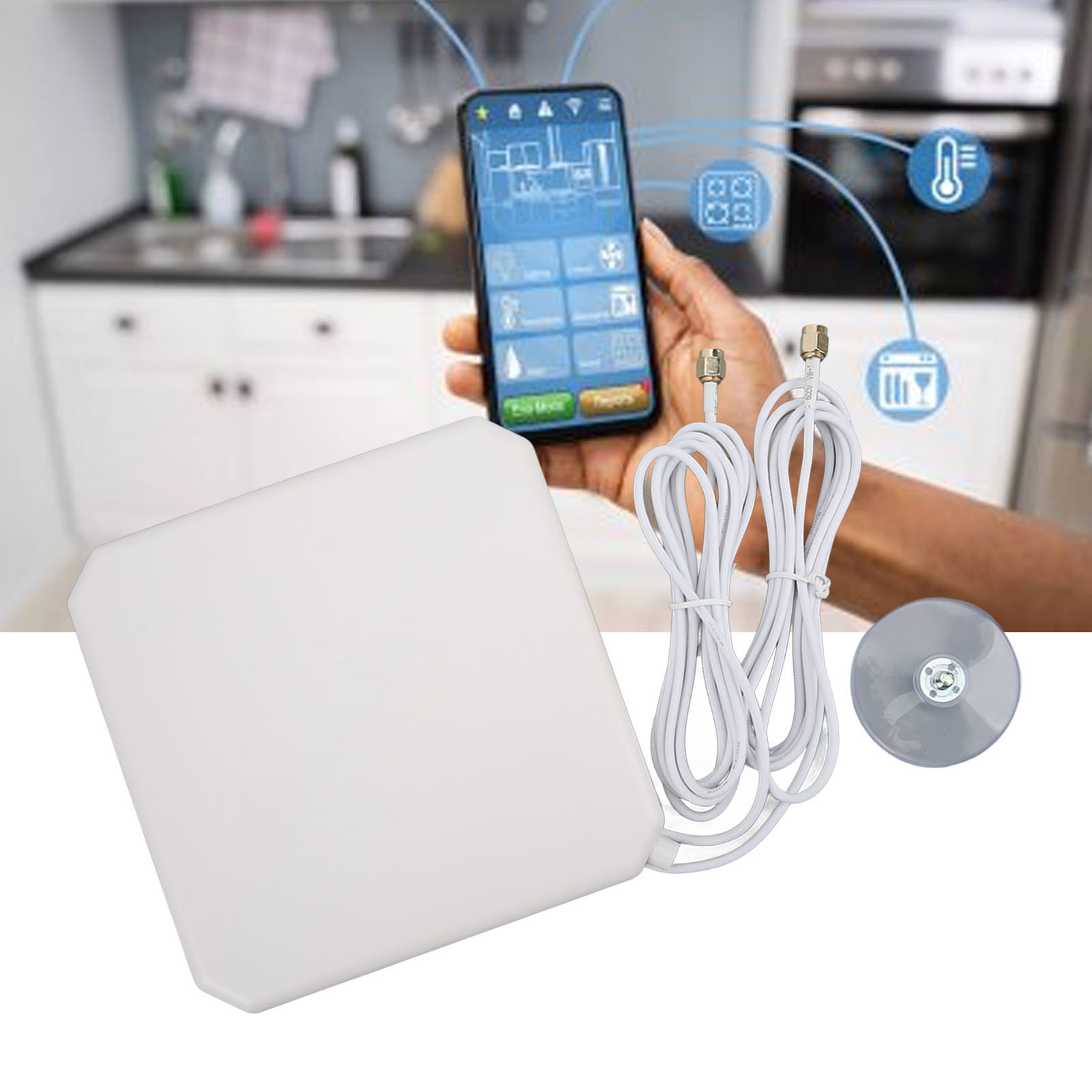 Kj-017 Hochleistungs-lte-flachantenne (35 Db), 4g-signalverstärker, Wand- Oder Saugnapfmontage.