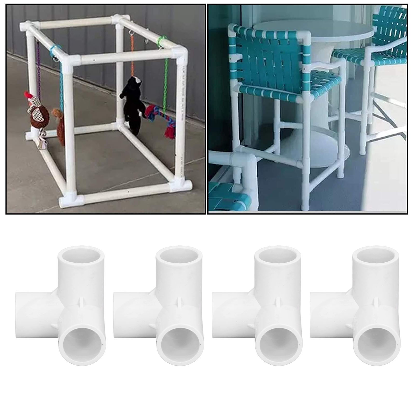 20-mm-pvc-dreikant-t-stück Für Wasserzu- Und Abwasserleitungen, Geeignet Für Möbel, Gewächshaus- Und Zeltanschlüsse. Weiß.