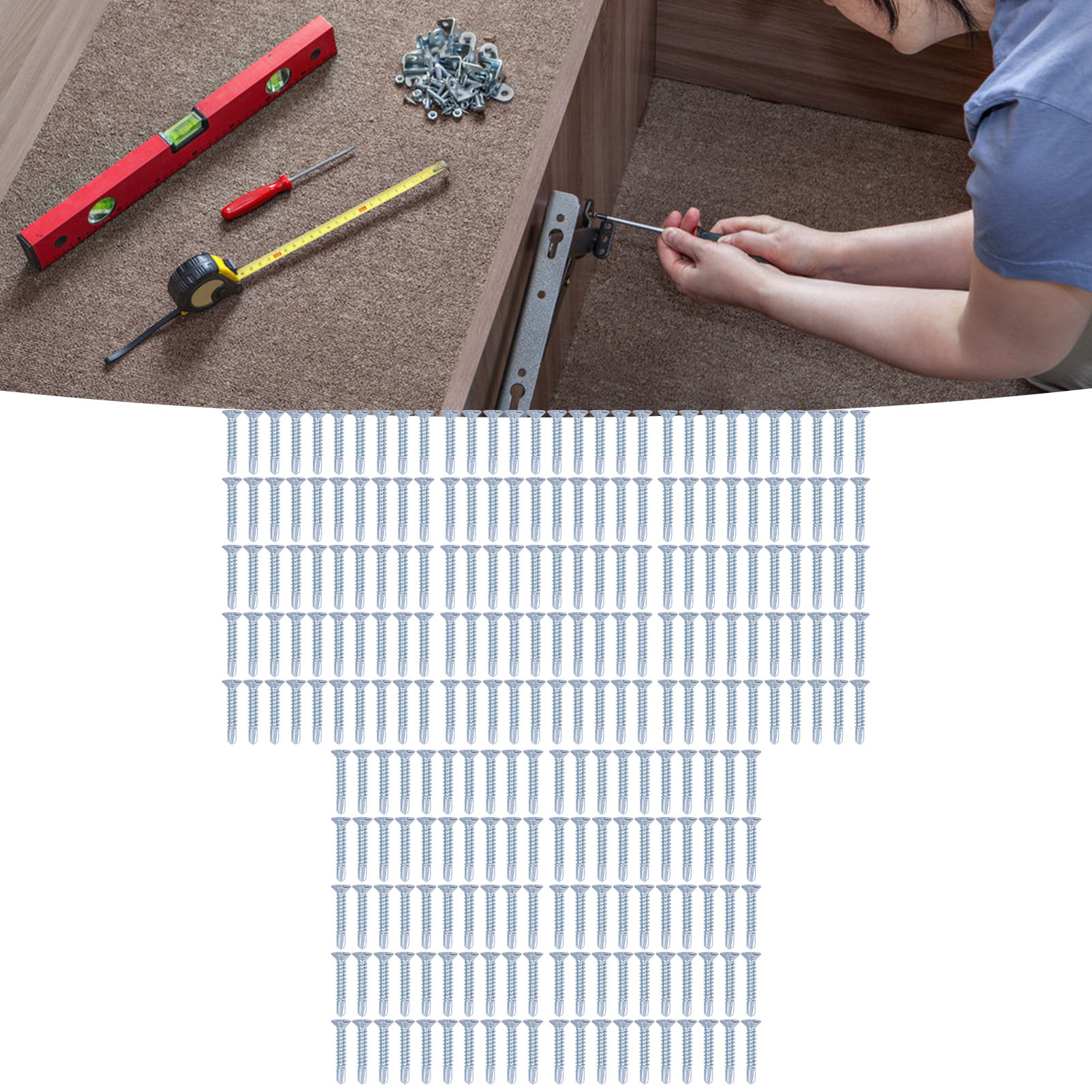 250 Selbstbohrende Schrauben M4,2 X 25 Aus Weiß Verzinktem Kohlenstoffstahl, Selbstbohrende Schrauben Mit Phillips-senkkopf