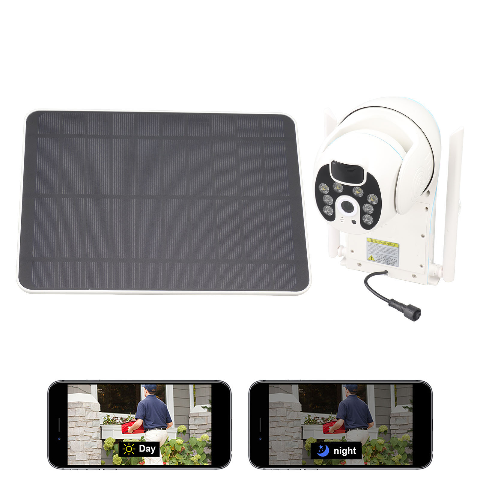 Solarbetriebene, Drahtlose Außenkamera Mit Schwenk- Und Neigefunktion, 2,4-ghz-wlan, Zwei-wege-kommunikation, Personenerkennung, Cloud-/sd-karten-speicherung Und Videoüberwachung.