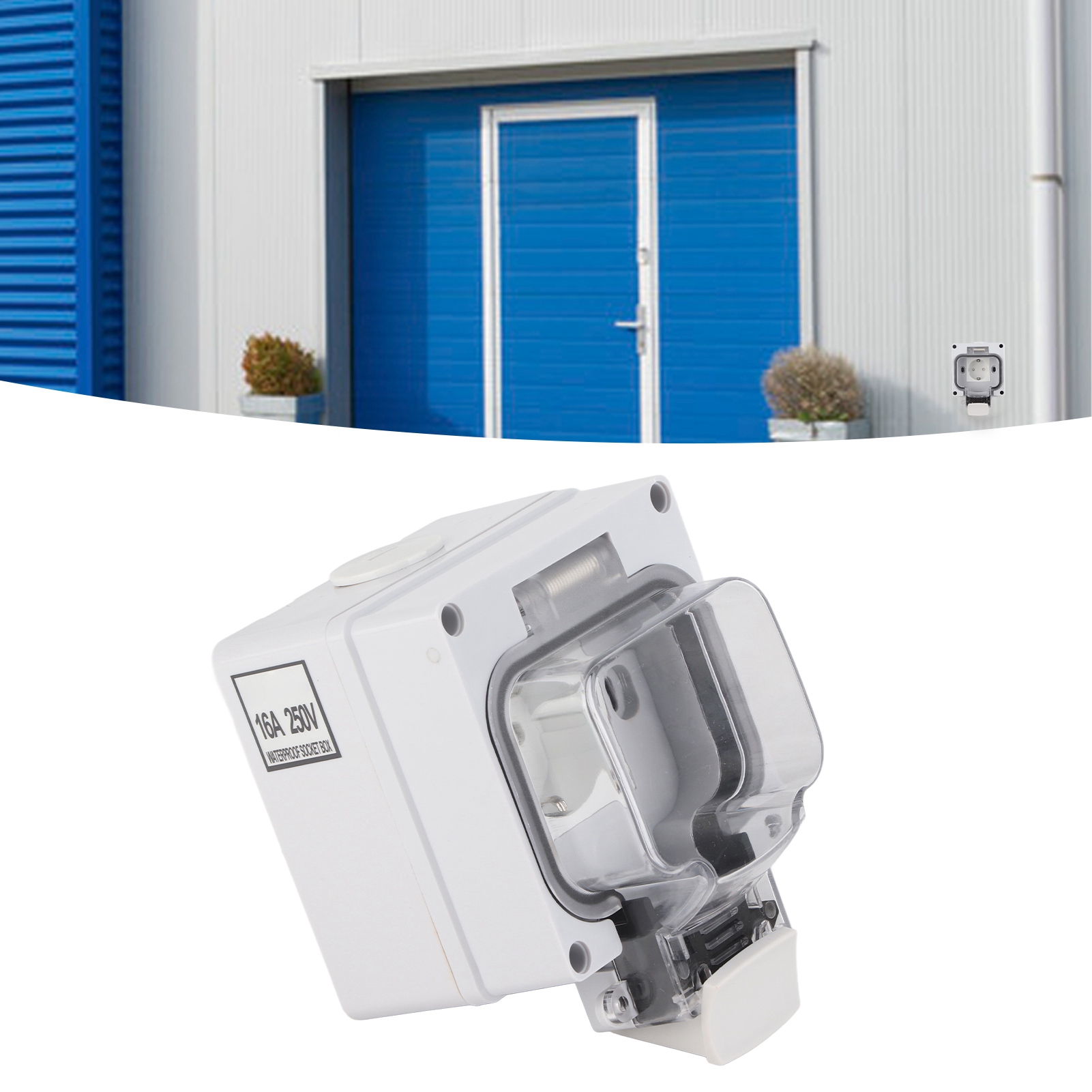 Ip66 Wasserdichte Außenwandsteckdose, 250 V 16 A, Deutsche Ausführung, Geeignet Für Feuchträume Und Gärten.